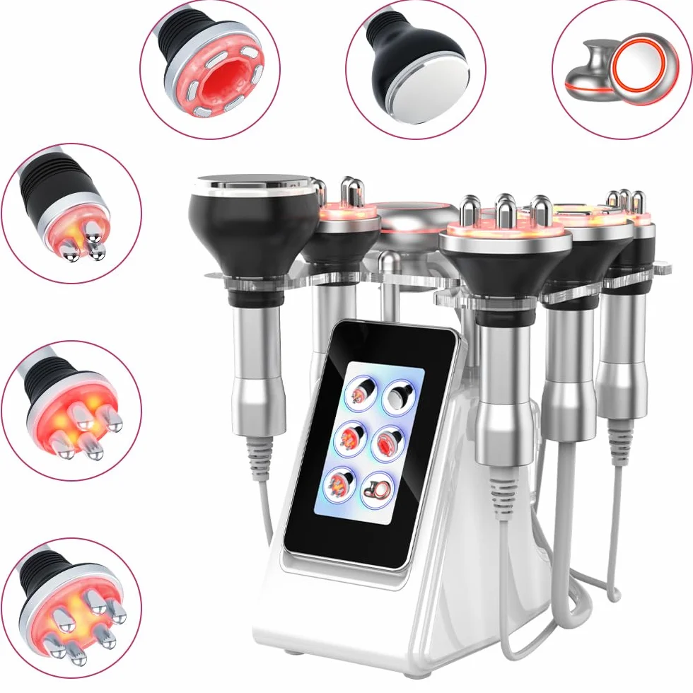 Elitzia 6 in 1 Body Sculpting Cavitazione 80 K Macchina per bruciare i grassi Macchina per cavitazione Vacuum RF EMS Skin Tightening RF Ridurre le Rughe Radiofrequenza Ultrasuoni Saloni Spa Uso