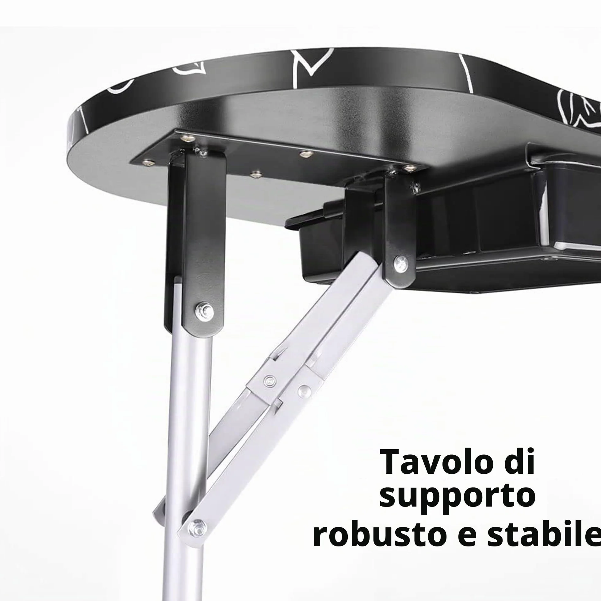 LEIBOU 36 ''L Pieghevole Manicure Tavolo Nail Technician Desk Workstation Manicure Tavolo con Ingranditore USB LED, Ruote di rotolamento, Cassetto, Spugna, Borsa di trasporto gratuita