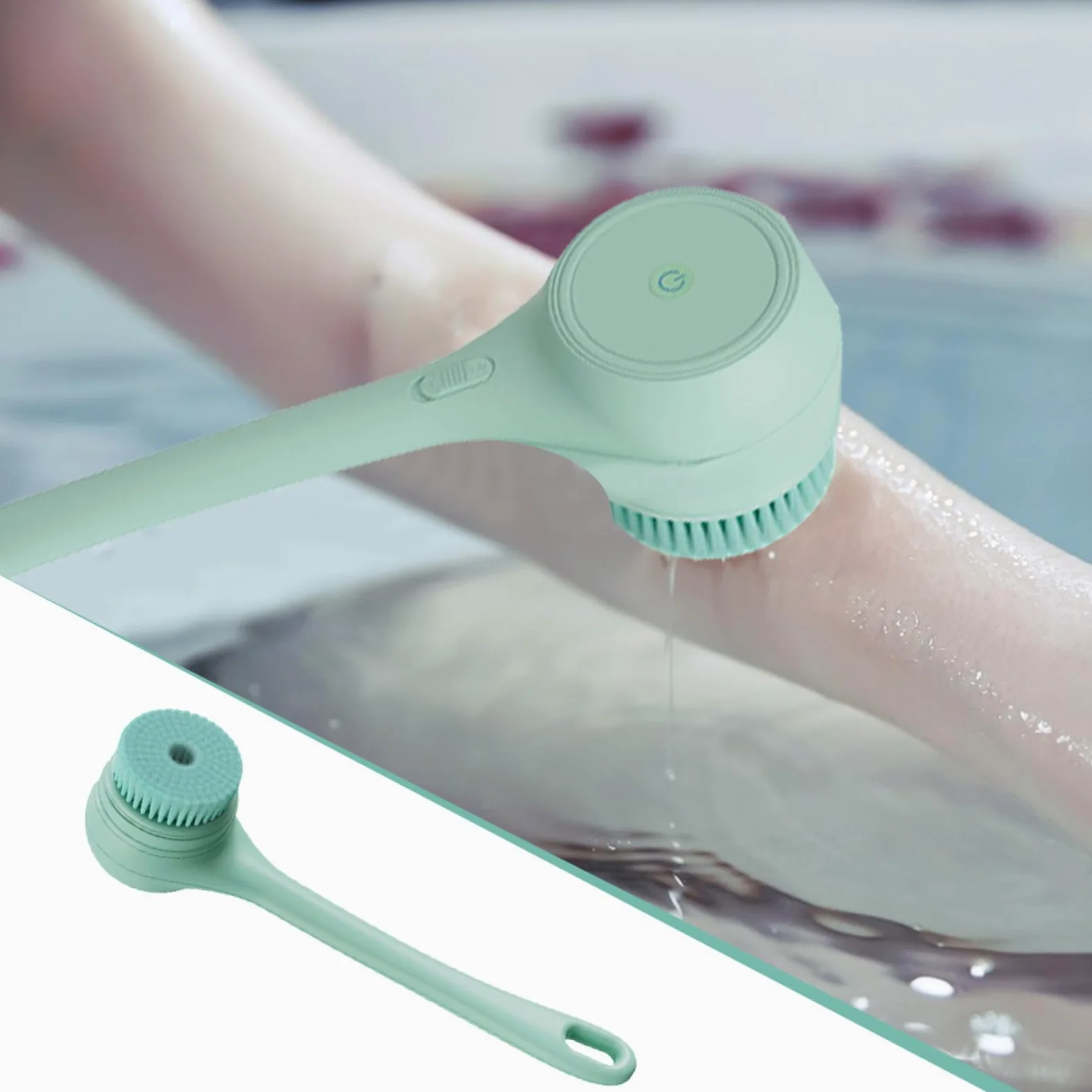 Spazzola elettrica per il corpo, Spazzola elettrica per il bagno | Scrubber per corpo con spazzole per bagno e con ricarica USB impermeabile | per la pulizia della schiena co