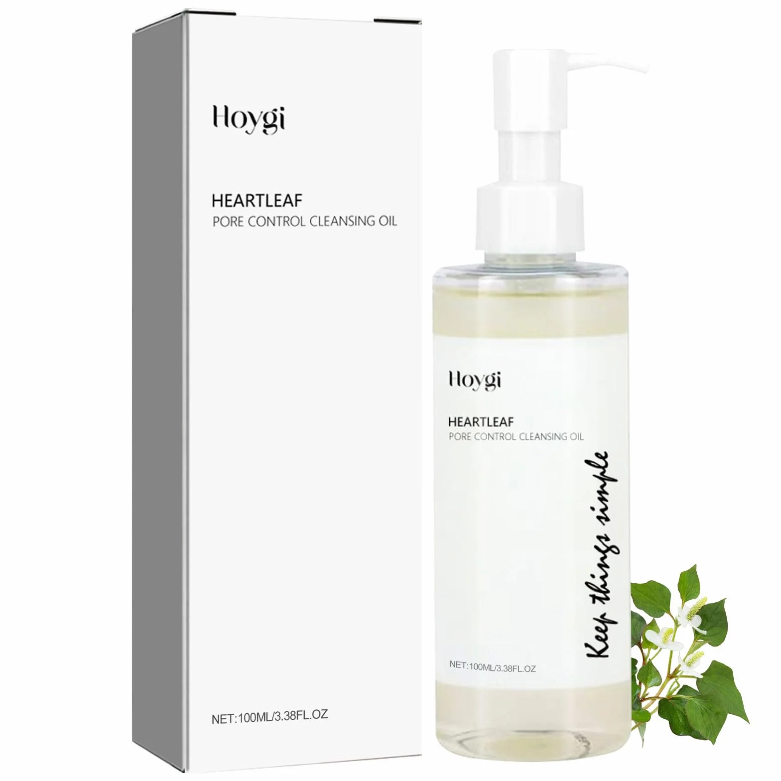 Heartleaf Pore Control Cleansing Oil 100 ml, Olio Detergente Viso, Pore Deep Oil Cleanser, Rimozione Quotidiana dei Punti Neri, Adatto a Tutti i tipi di Pelle