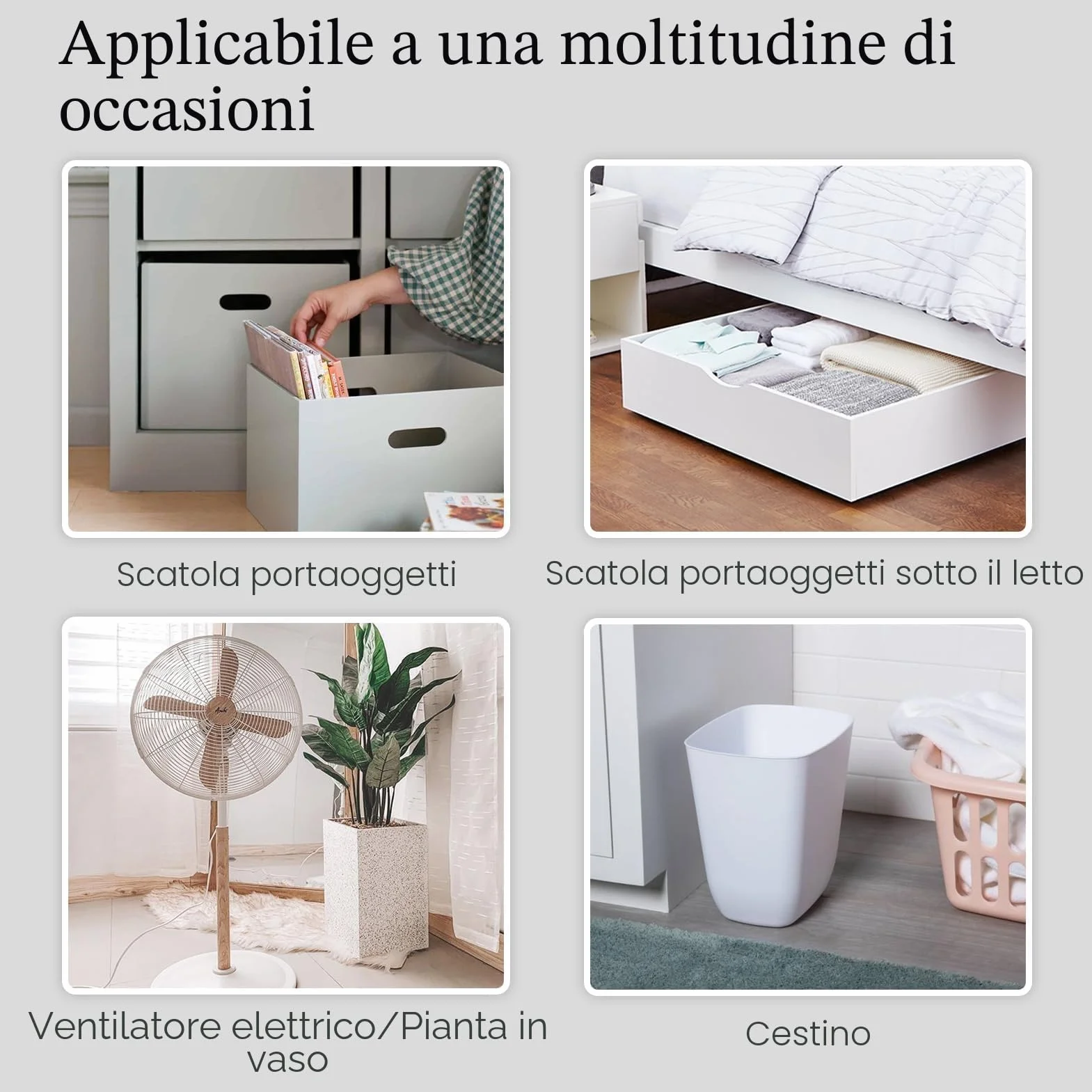 TRVL FIELDER Rotelle autoadesive girevoli 360° in acciaio per elettrodomestici, ruote universali bianco 8