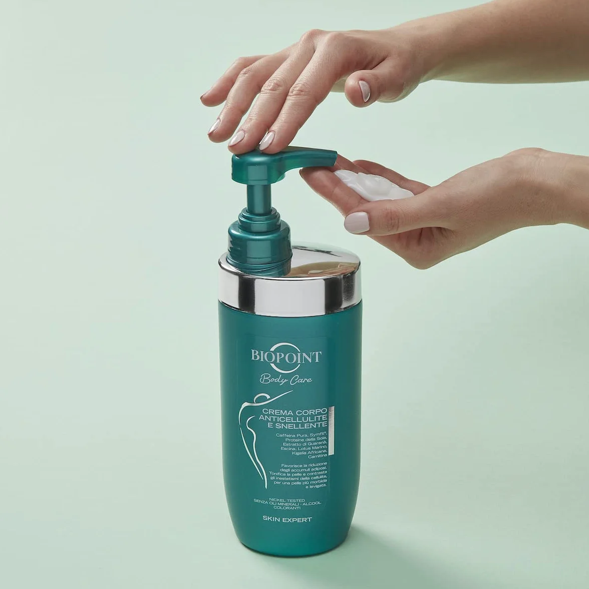 Biopoint - Crema Corpo Anticellulite ad Azione Rassodante, Drenante e Tonificante, Contribuisce alla Riduzione degli Accumuli Adiposi e a Contrastare gli Inestetismi della Cellulite, 500 ml