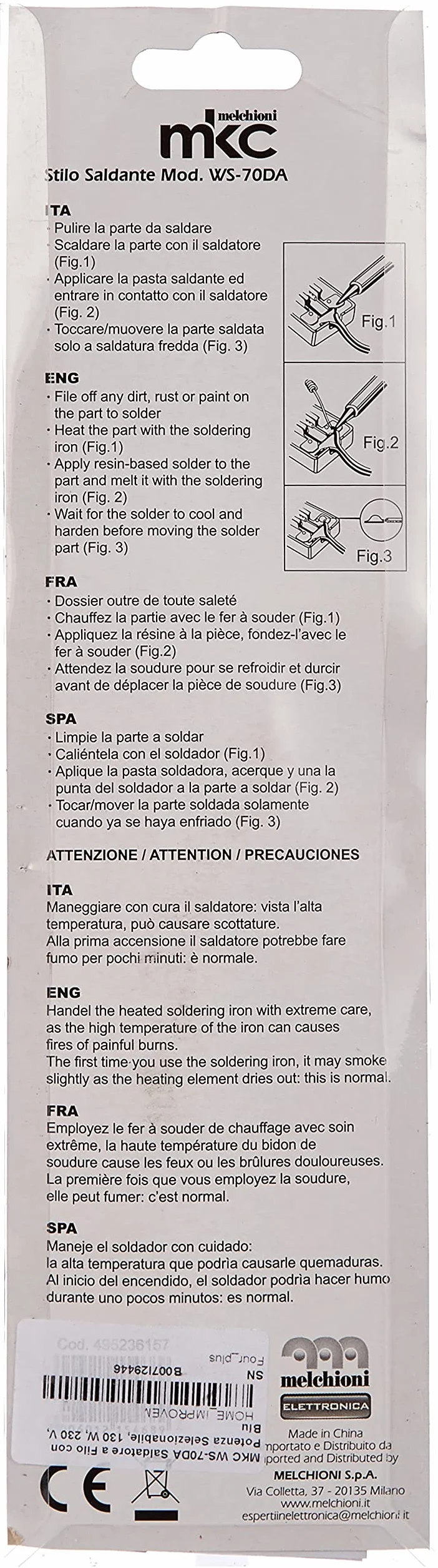 Saldatore a Stagno Professionale WS-70DA 20-130W 230V Saldatura di Precisione