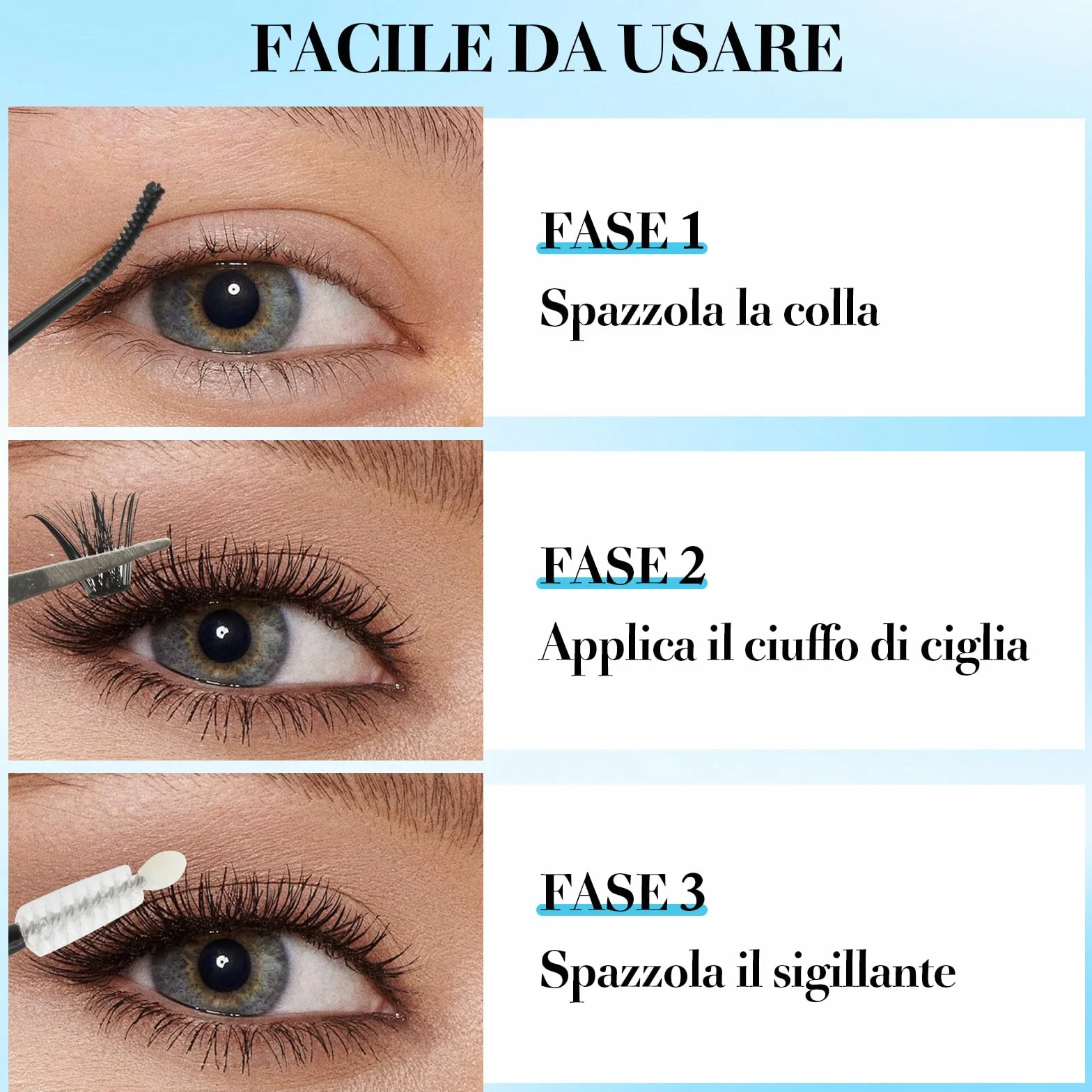 VEGCOO 560 Pezzi Ciglia Finte Extension Ciglia, 60-100-120-150D Curl Ciglia Finte Ciuffetti, 10-16mm Kit di Extension per Ciglia, DIY Eyelash Extension per Ragazze e Donne Principianti