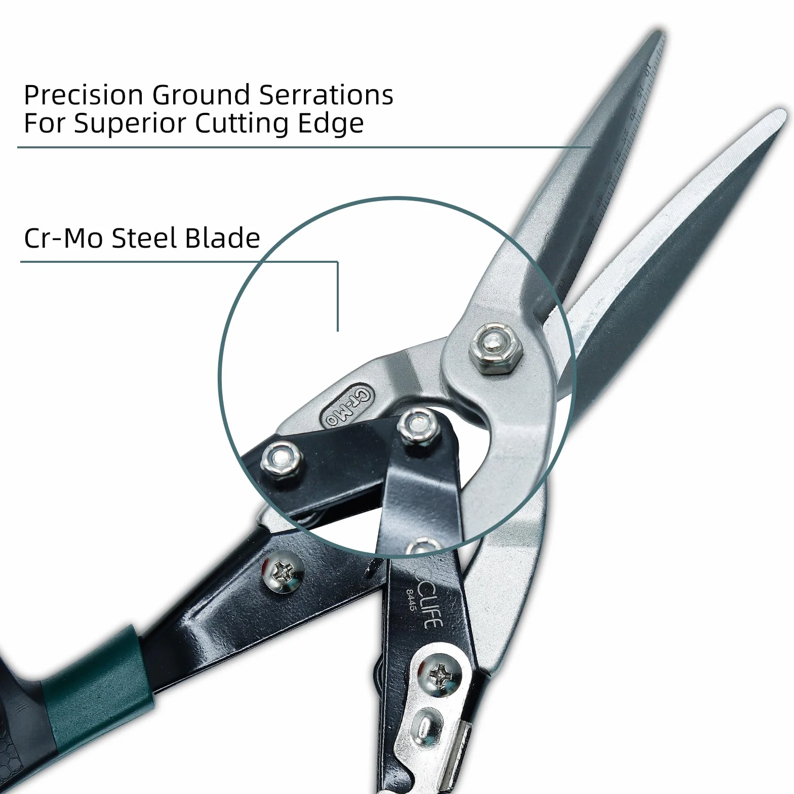 CCLIFE Cesoia per Lamiera CR-MO Aviation Snips Taglio Dritto Sinistro e Destro 80mm 2mm