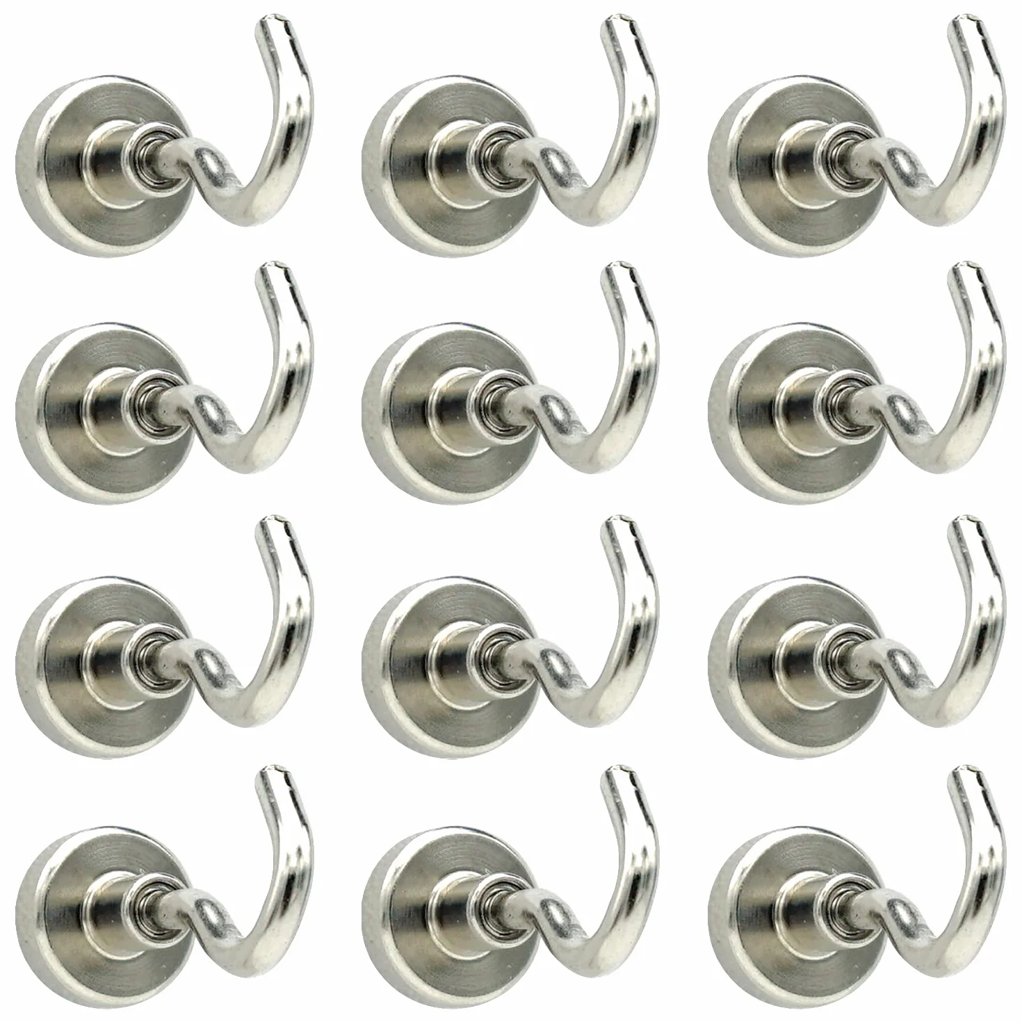 Gancio Magnetico 16MM 9KG Potente Magnete al Neodimio Supporto per Cucina Casa 12 Pezzi