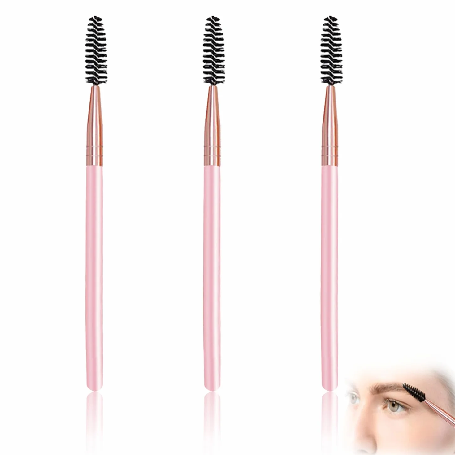 3 Pcs Pennello per Ciglia, Applicatore per Mascara, Pennello per Sopracciglia, Scovolino Ciglia per Extension Ciglia, per Modificare Sopracciglia e Sopracciglia