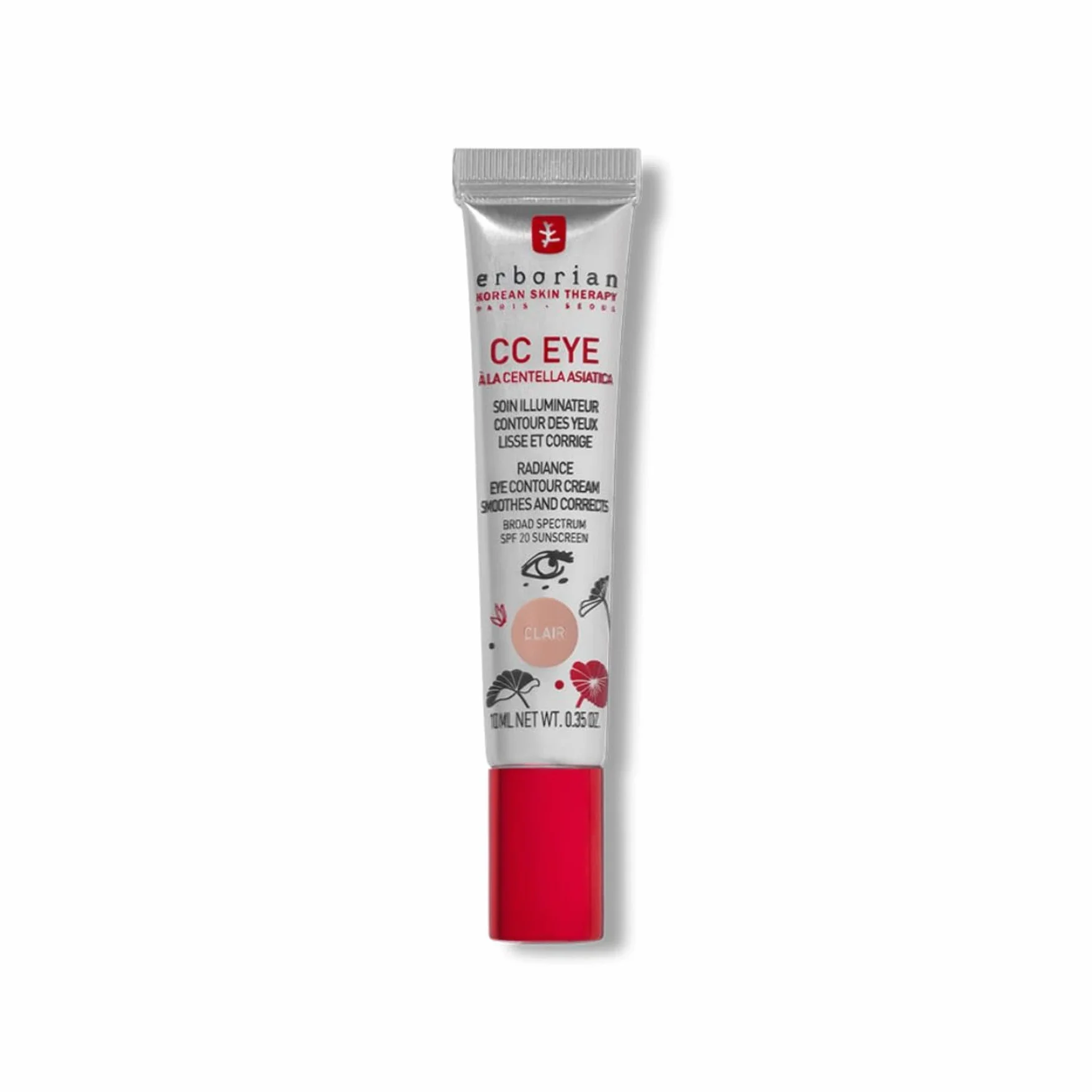 Erborian - CC Eye Crema Chiara alla Centella Asiatica – Trattamento Illuminante e Correttore Tinta Contorno Occhi SPF 20 - Leviga e Corregge le Occhiaie - Trattamento Cosmetico Coreano - Clair - 10 ml
