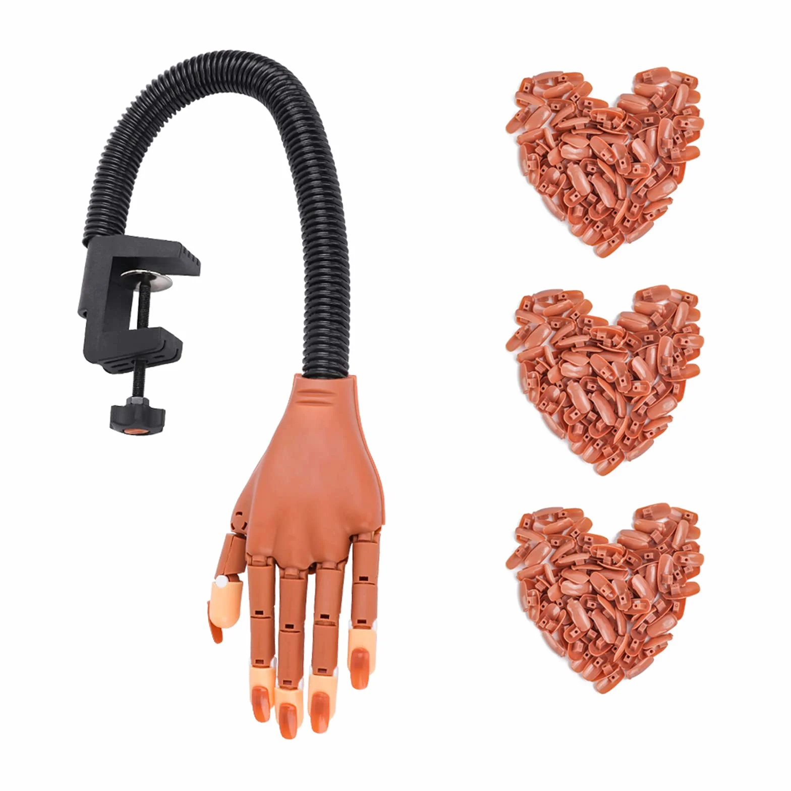 Deciniee Mano Finta per Ricostruzione Unghie,300 Pezzi Formazione Punte per Unghie e Mano Pratica,Strumenti Professionali per Mani per Arte Delle Unghie,Mani Finte Flessibili Regolabili per Manicure