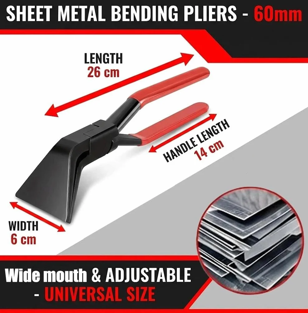 Pinza piegatrice piegata 45° manico antiscivolo 60 mm strumento piegare lisciare lamiere