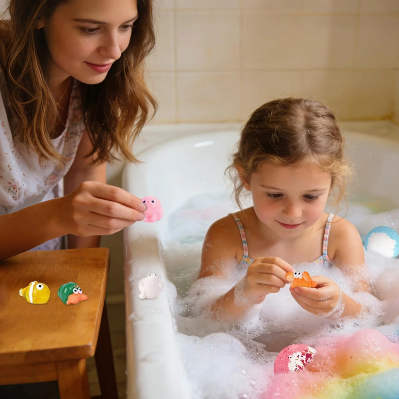 Bombe da Bagno Effervescenti Detergente Corpo Colorato Rilassante | 12 Bombe da Bagno con Giocattolo per Relax, , Spa, Casa, Bagno, Hotel, Regalo Unisex