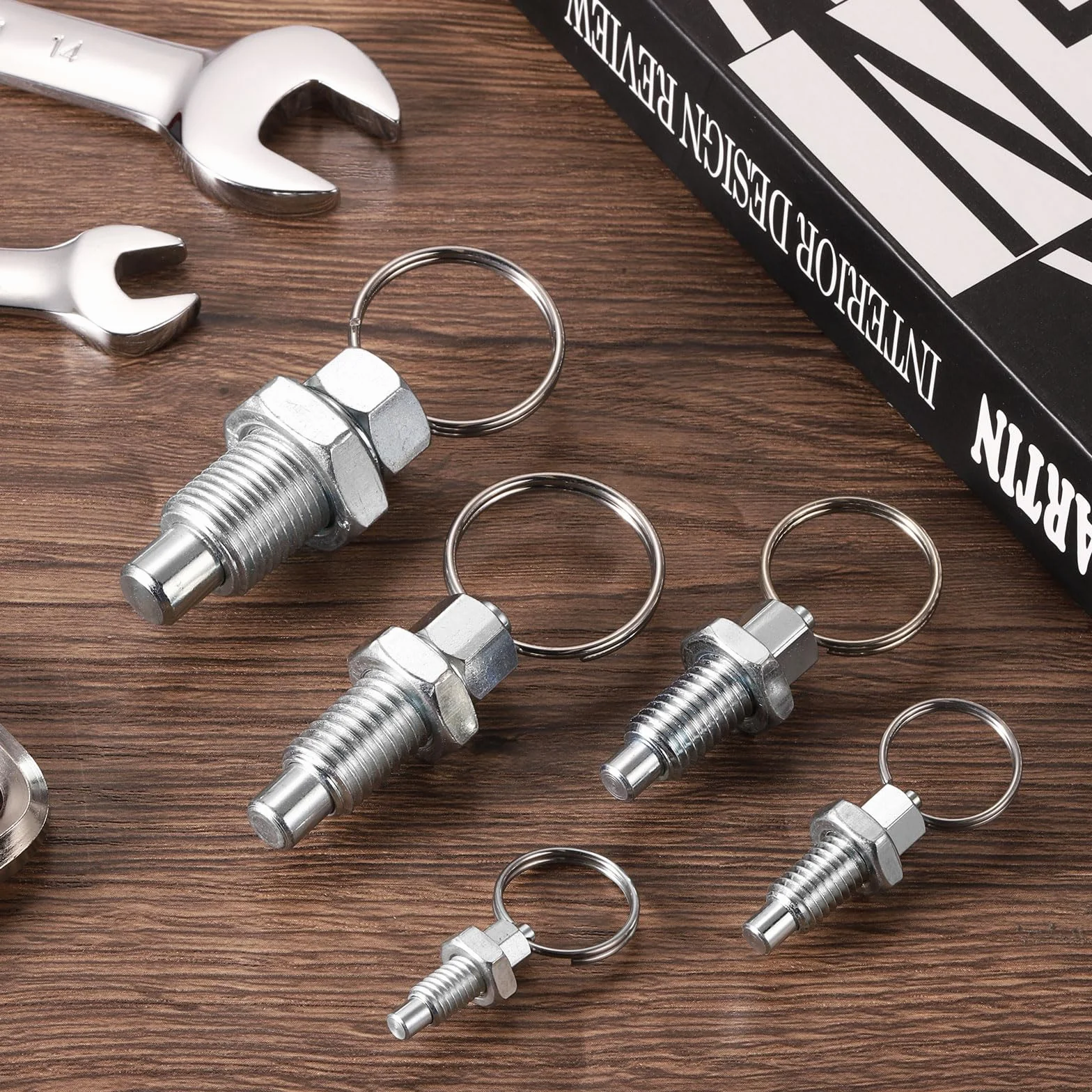 PATIKIL Perno a Molla Con Anello di Trazione M16x1.5 Acciaio Inossidabile Perno Indicizzabile Retrattile