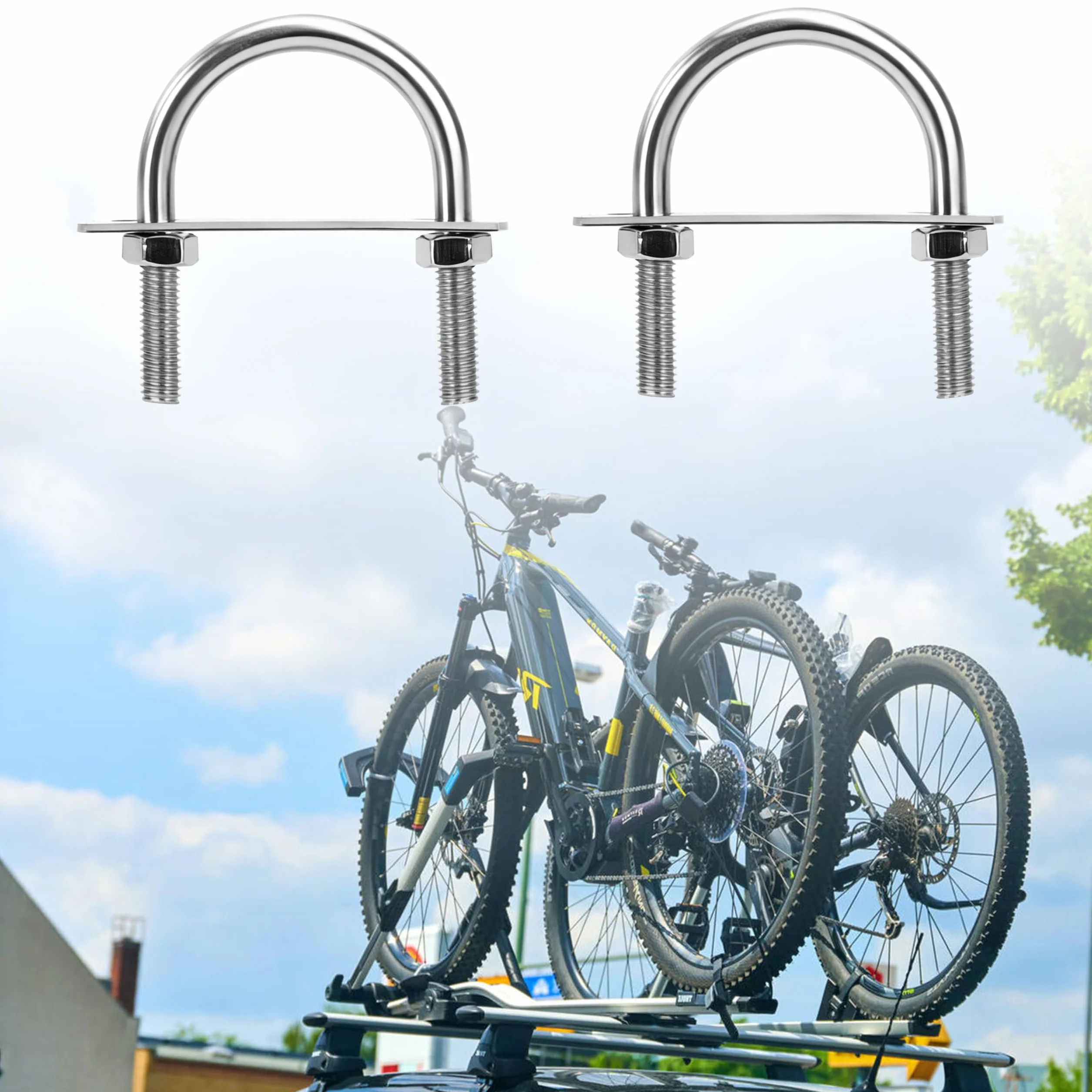 Bulloni a U in Acciaio Inox M8 Larghezza Interna 22mm Altezza 49mm per Tubi Barche Macchina 2 Pezzi