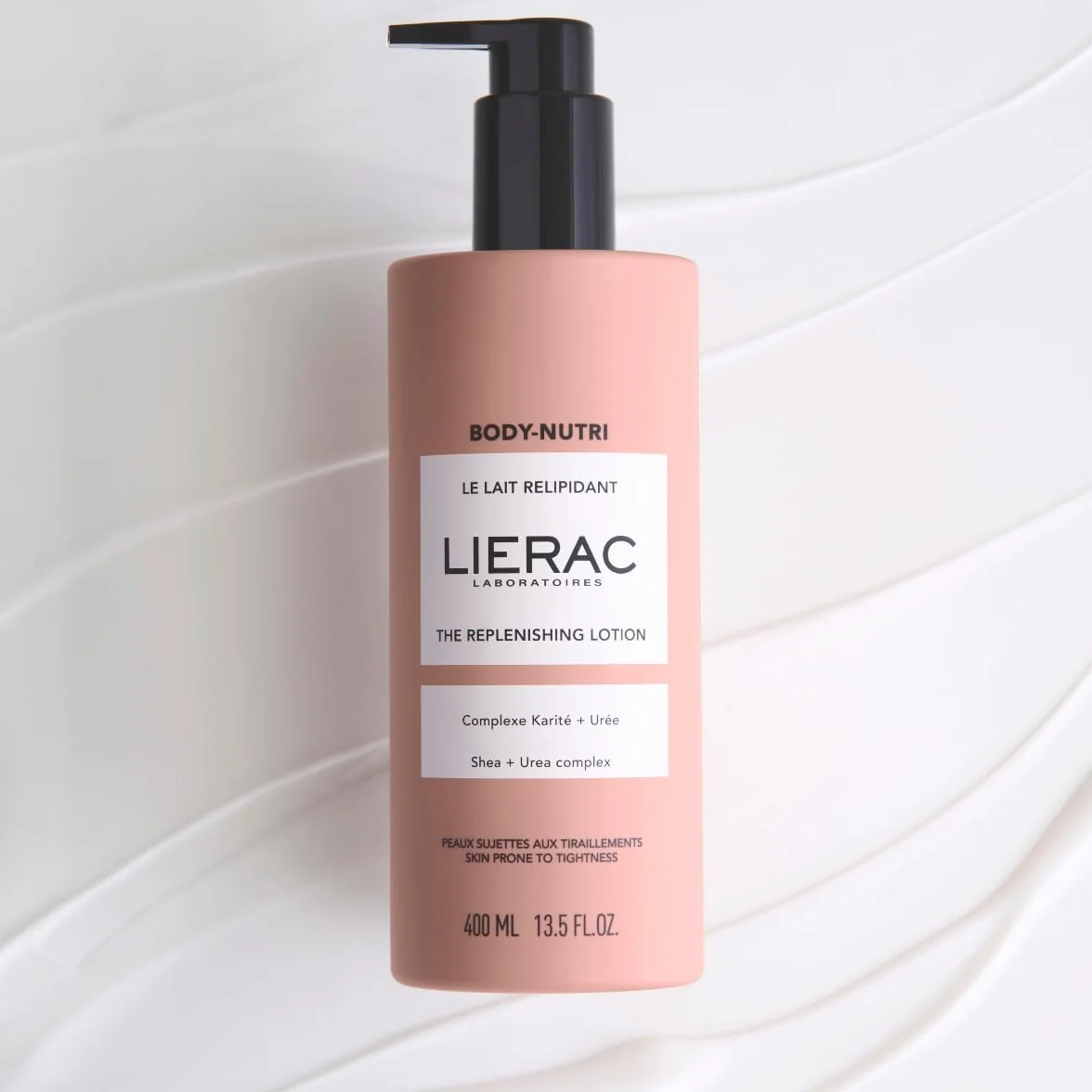 Lierac Body-Nutri Latte Repilidante Idratante Nutriente Corpo con Burro di Karité e Niacinamide, per Pelli Sensibili, Formato da 400 ml