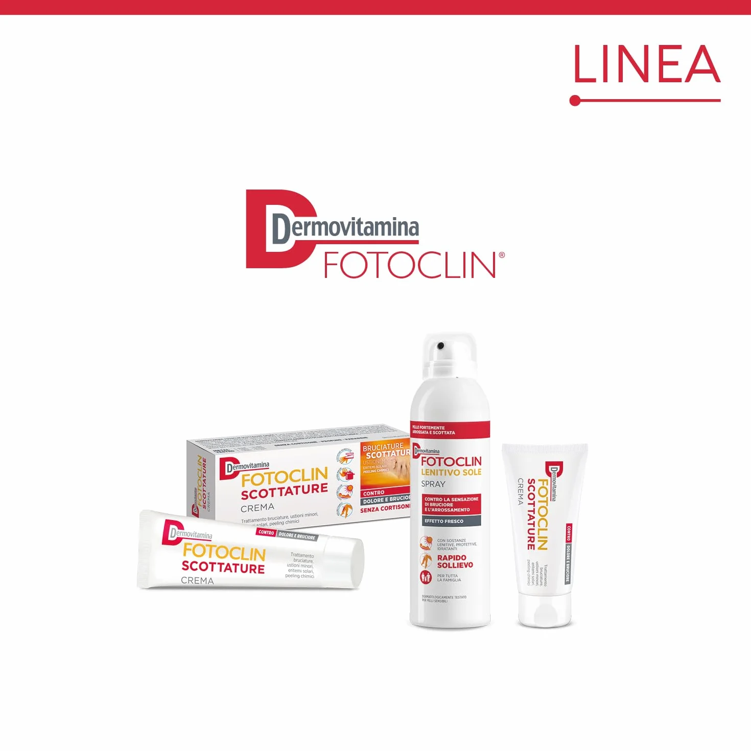 Dermovitamina Fotoclin Scottature Crema - Crema per il Trattamento di Bruciature, Ustioni Minori, Eritemi Solari e Peeling Chimici - Contro Dolore e Bruciore - Doposole - Senza Cortisone - 30ml