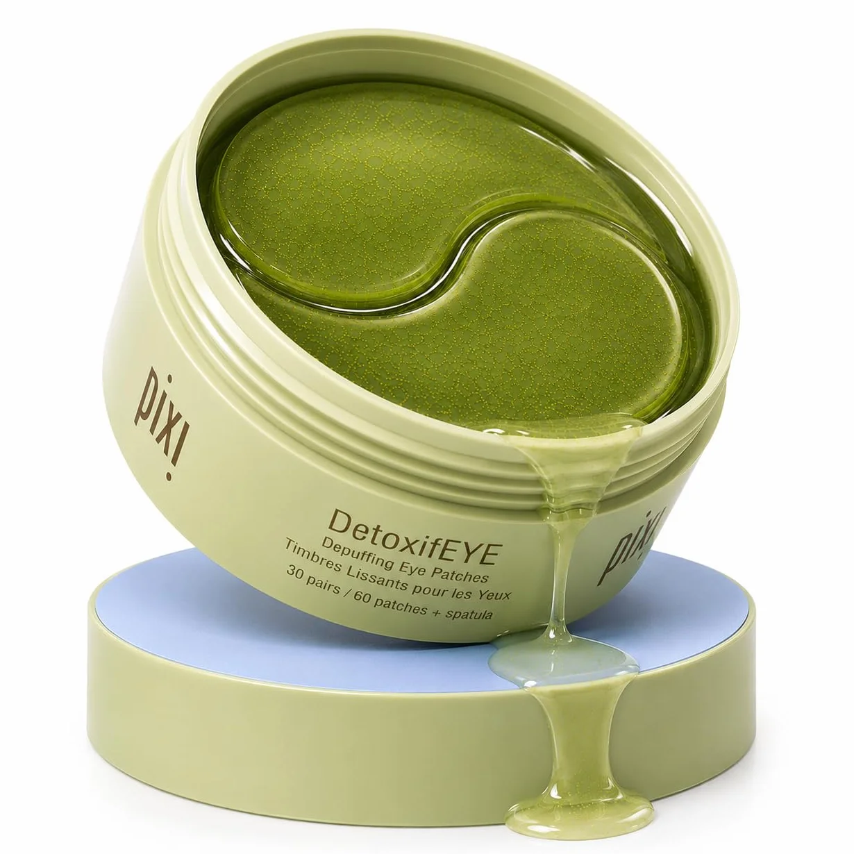 Pixi Detoxifeye Depuffing Hydrogel Under Eye Patches, Acido Ialuronico, Gold Caffeine Eye Patches per la zona sotto gli occhi, Idrata la zona degli occhi, 30 paia, 60 cerotti