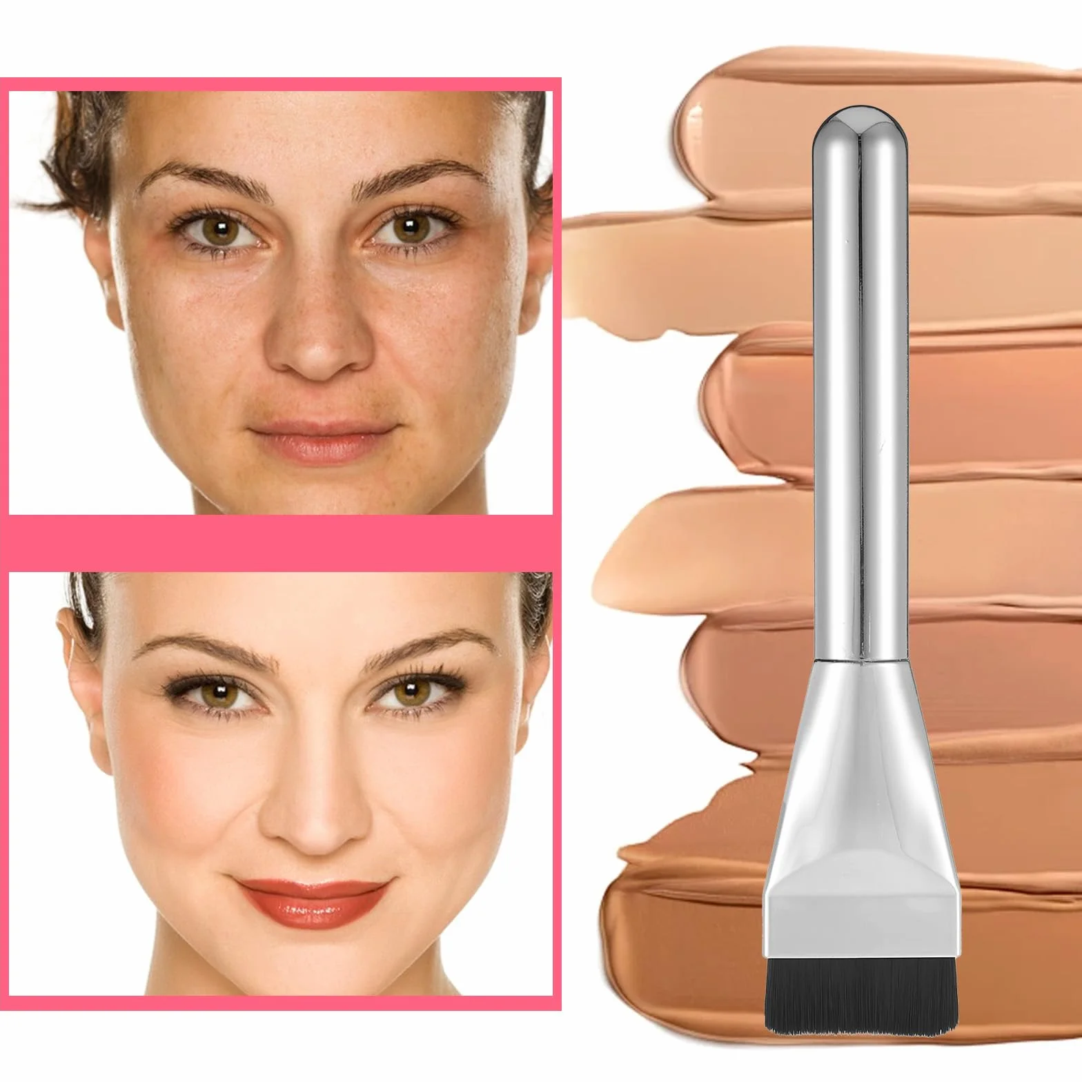 Ouligay Set di 3 spatole per trucco, tra cui tavolozza di miscelazione, spatola per fondotinta, vassoio per tavolozza, accessori per il trucco per donne