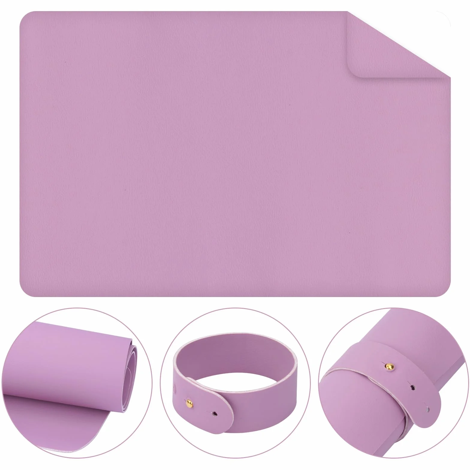 Poggiamano Unghie, Appoggia Mani per Unghie, Tappetino Nail Art Pieghevole, Cuscinetto Poggiabraccia per Unghie Impermeabile, Tappetino Scrivania Manicure Antiscivolo Pelle PU 60x40cm (Rosa)