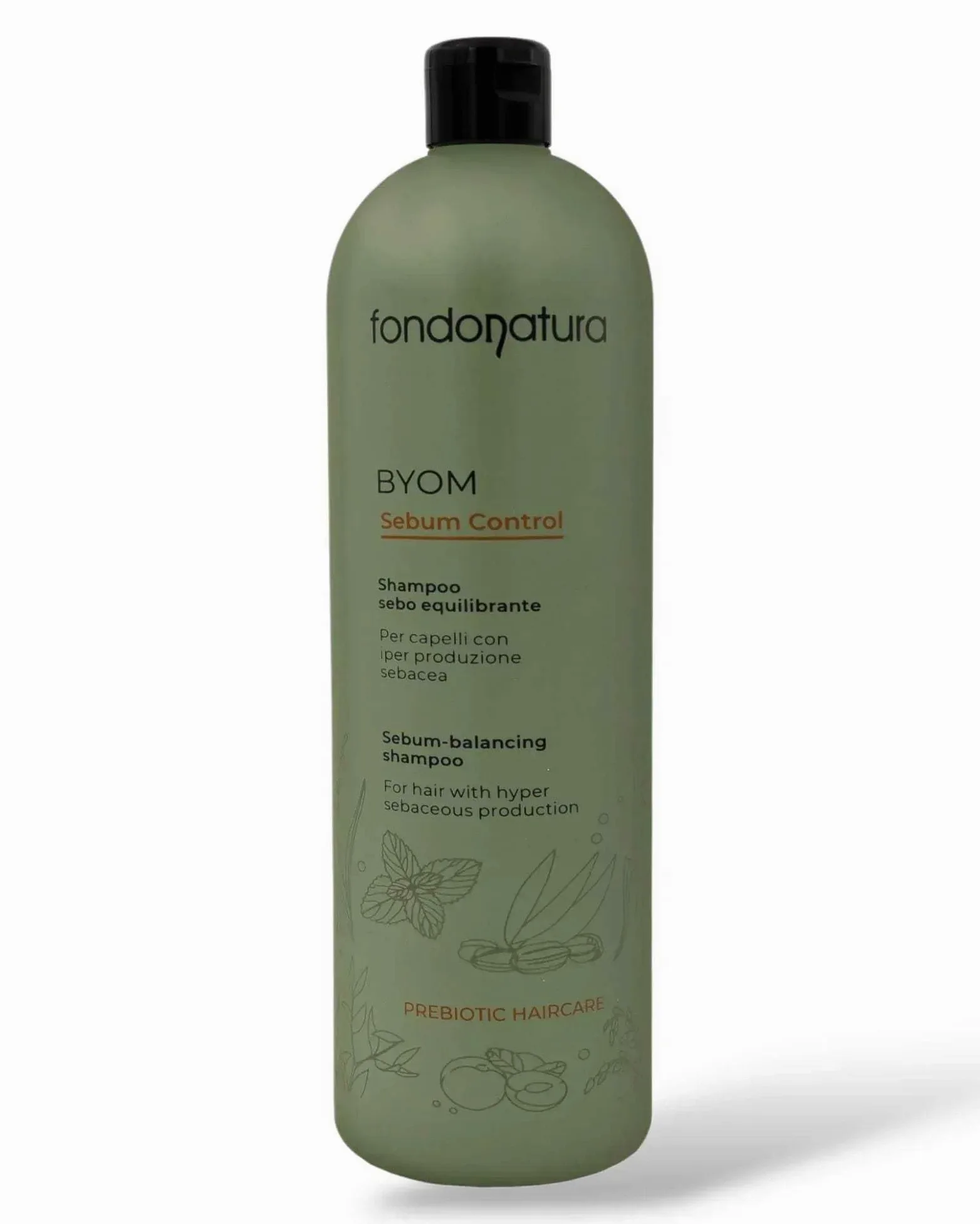 Fondonatura BYOM Sebum Control Shampoo Capelli Grassi, Purificante, 1000 ml