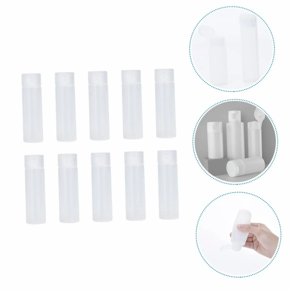 MAGICLULU 4 Set Di Flaconi Per Shampoo Da Viaggio Portatili Per Esterni Compatti in Plastica Per Shampoo Sicuri Da Viaggio 10 Pezzi*4