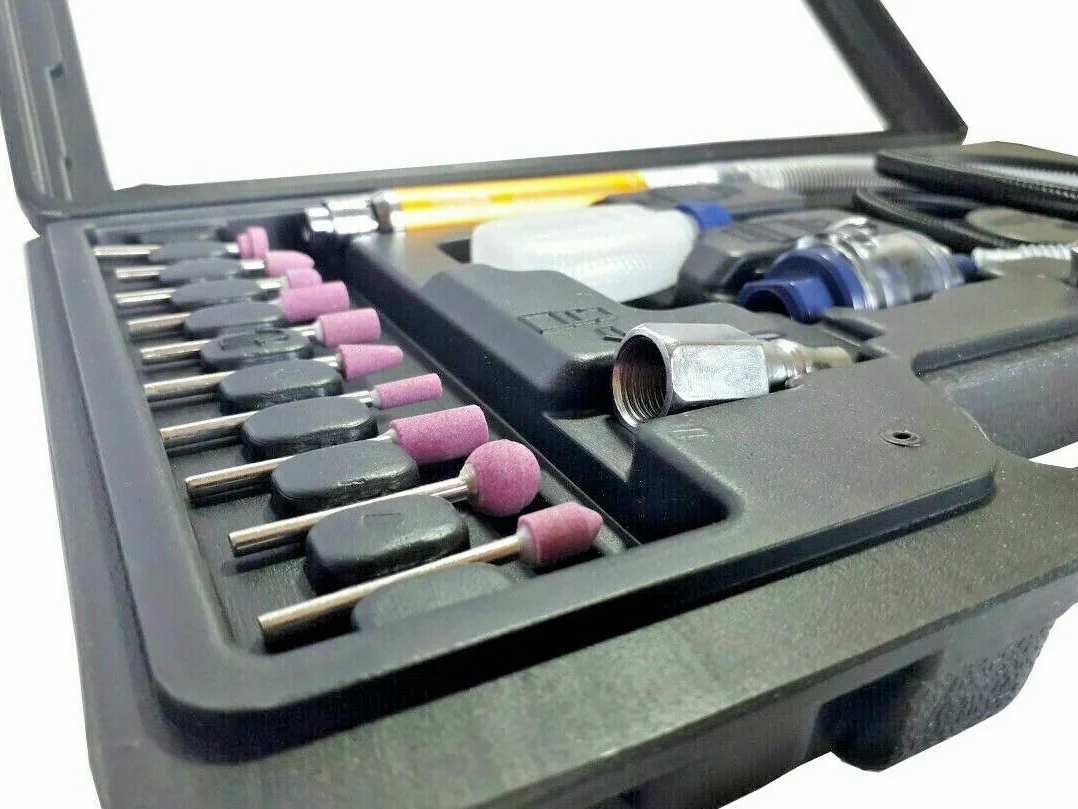 Mini Smerigliatrice Pneumatica ad Aria Compressa 54000 RPM Kit 17 Pezzi 3 mm per Metallo