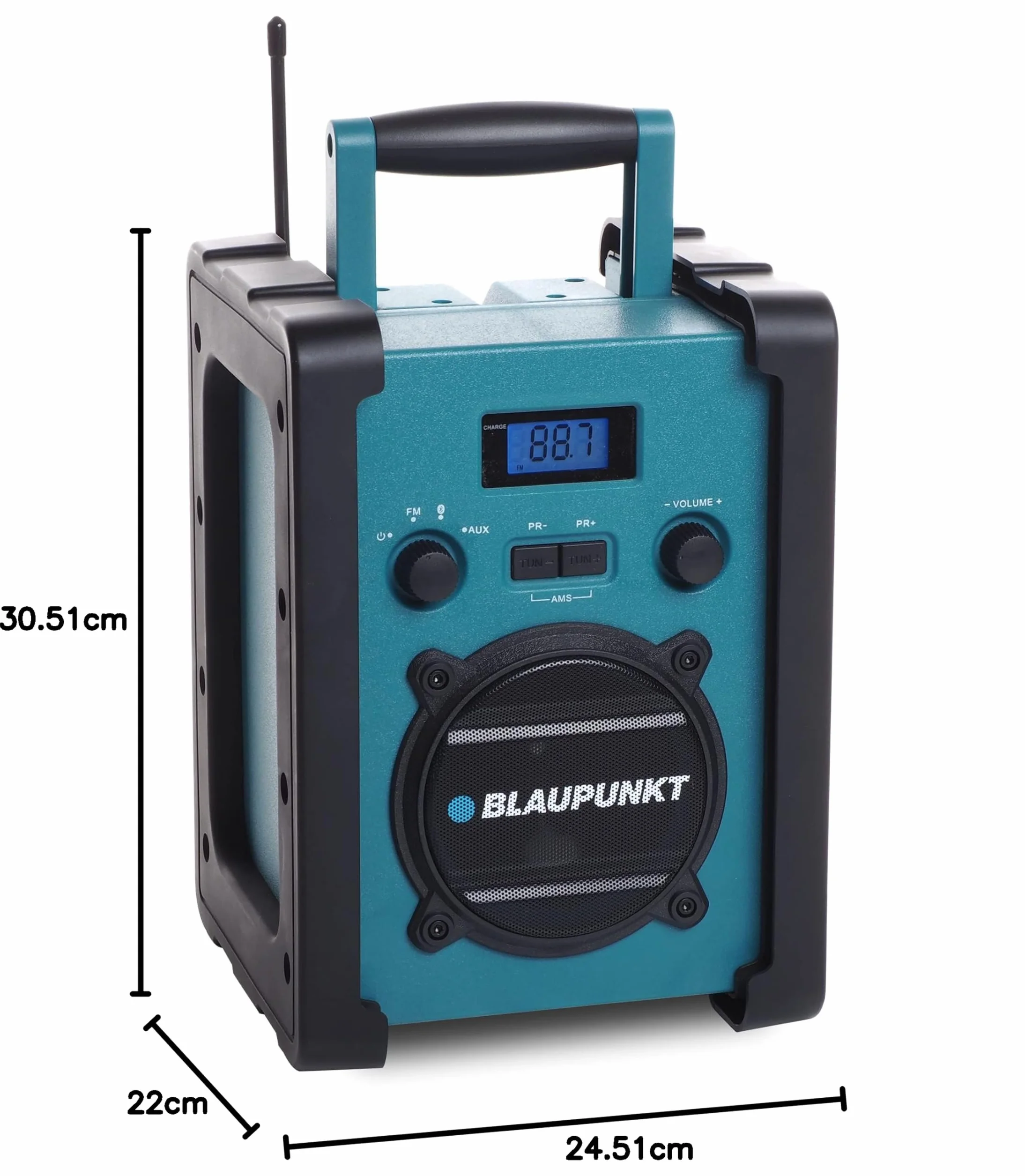 Blaupunkt BSR 20 Radio da Cantiere con Batteria, Bluetooth, Portatile, 5 W RMS, IPX5