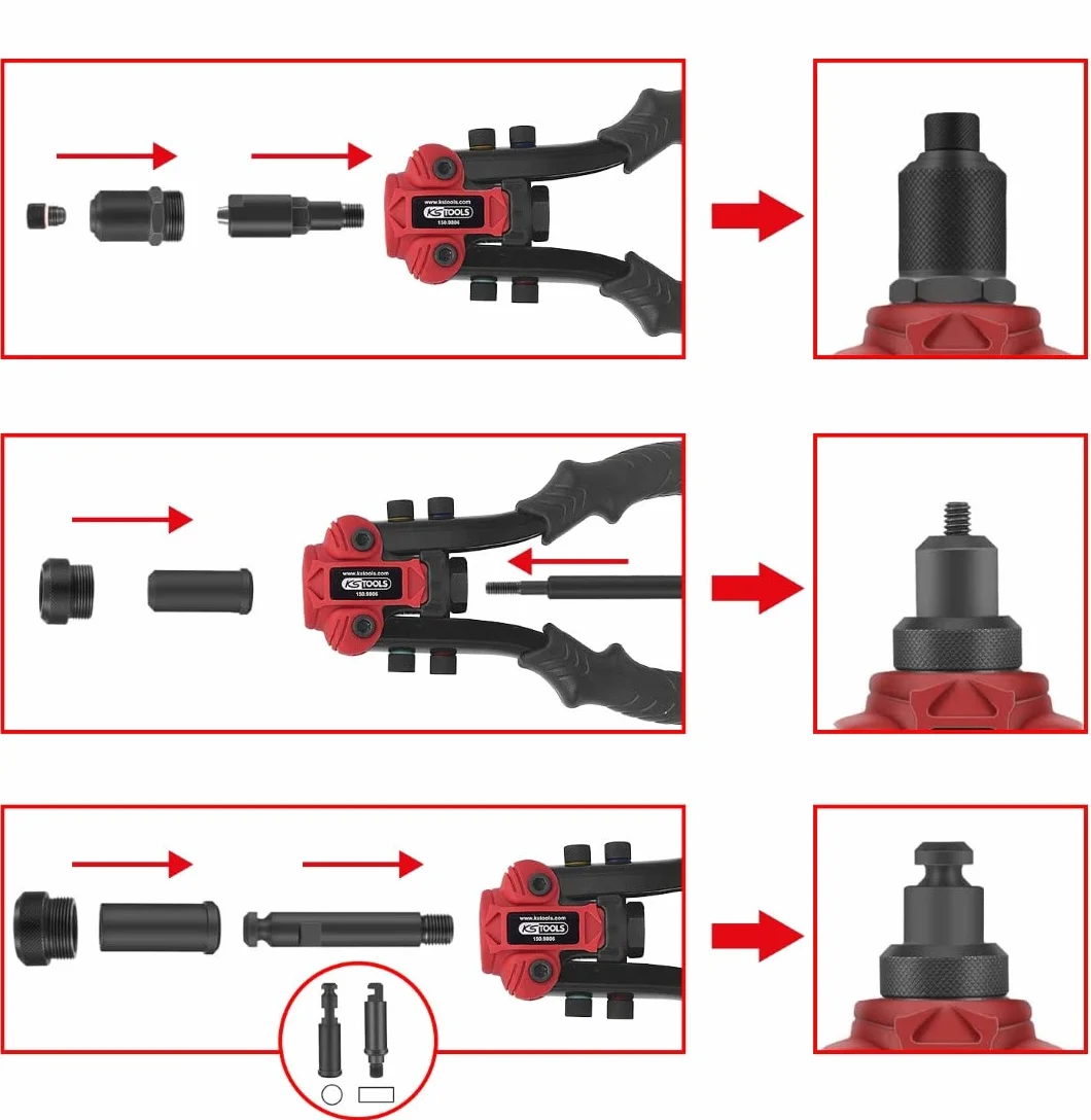KS Tools Serie di rivettatrici 3 in 1 15 pz