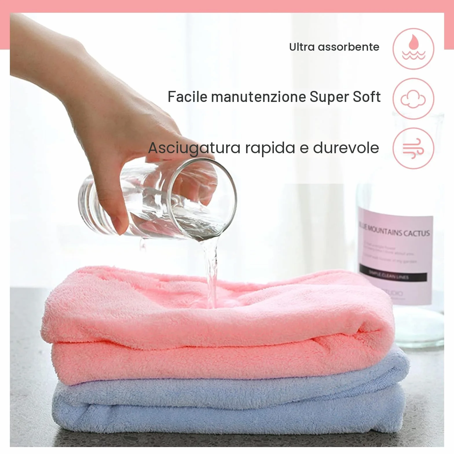 Good Nite Set da 3 Turbante Asciugacapelli in Microfibra con Bottone Asciugamano per Capelli Rapido e Morbido Ideale per Capelli Ricci Lisci