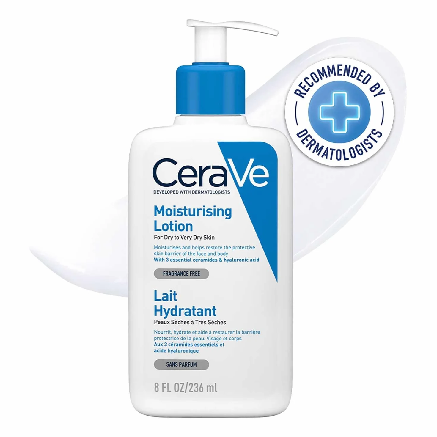 CeraVe Lozione idratante, viso e corpo, per pelli secche e molto secche, 236 ml
