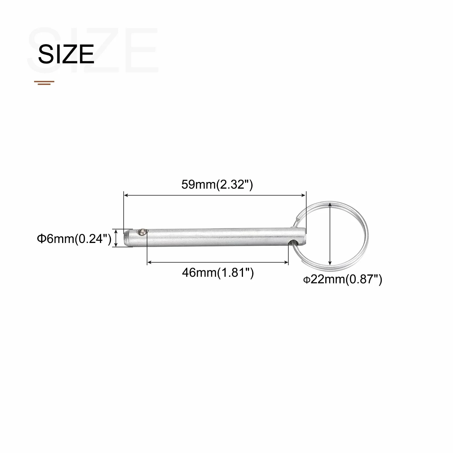 METALLIXITY Perni a Sgancio Rapido 6mmx59mm 2pz Acciaio Carbonio Pull Perno