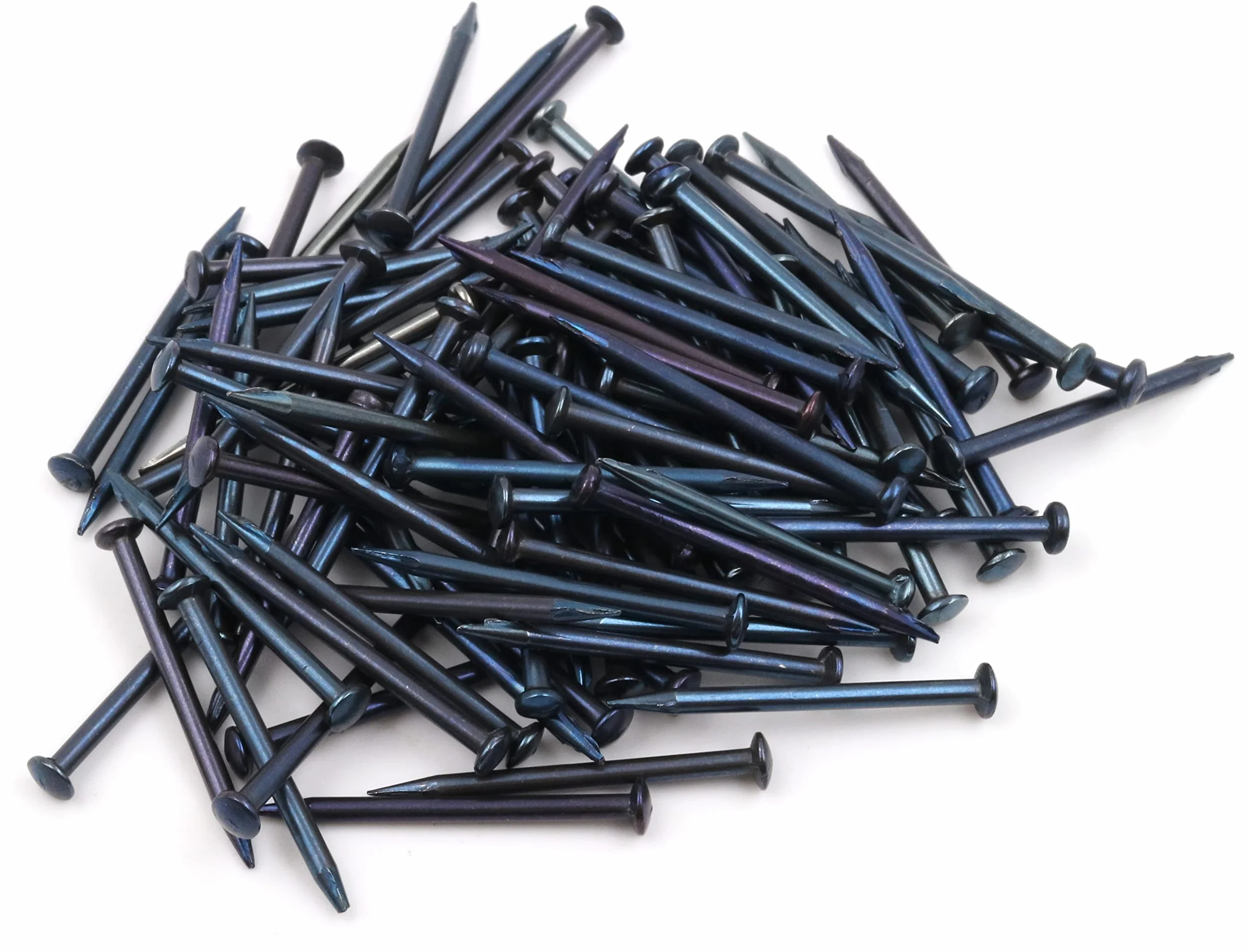 100 x Perni in Acciaio 2,0 x 30 mm per Battiscopa Testa Cilindrica Blu