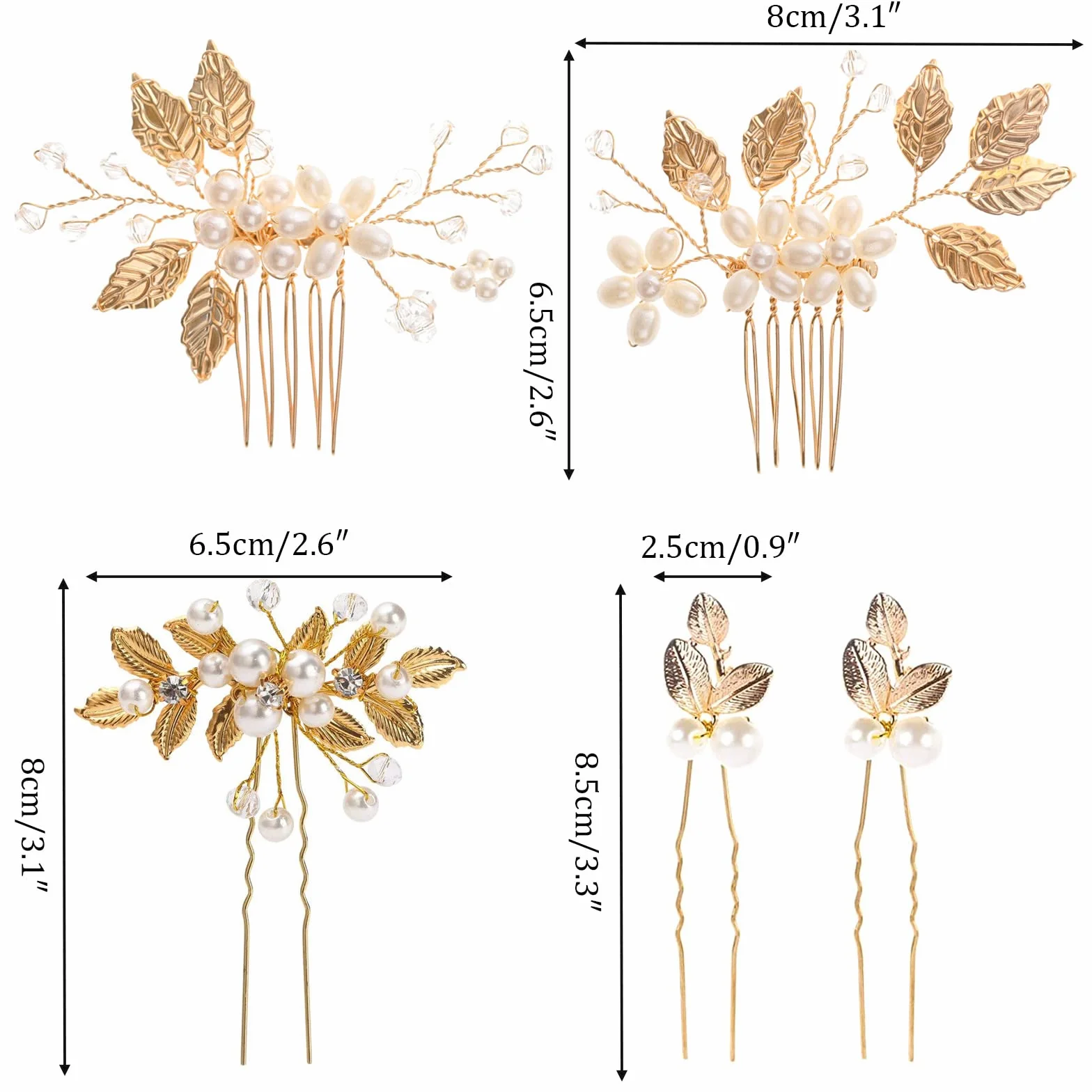 Perle Fiore Strass Pettine per Sposa, 5 Pezzi, Fermagli a Pettine da Sposa, Fermagli per Capelli da Cerimonia, Fermaglio Capelli Sposa con Pettine, per le Ragazze Sposa Damigella d'onore