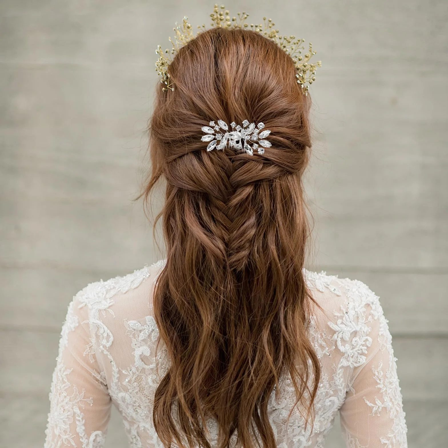 2 pezzi copricapo da sposa in strass argento, accessori per capelli da sposa per donne, fermagli lucidi per la sposa, decorazioni per forcine di cristallo per matrimoni, forniture per cerimonie