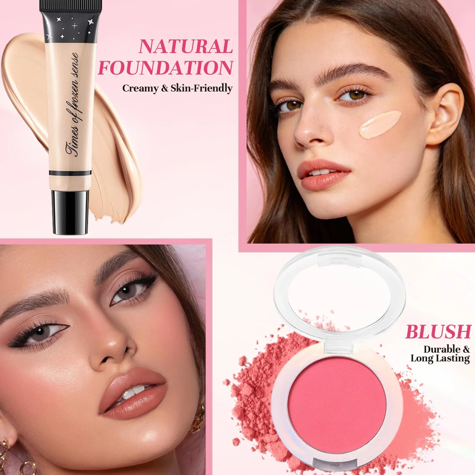 Kit Trucco Make Up Completo, Set Trucchi Donna, Cofanetto Regalo Makeup per Ragazza Adolescente, Include Portatile Palette, Ombretto, Rossetti, Eyeliner, Mascara, Sopracciglia e Borsa per il trucco