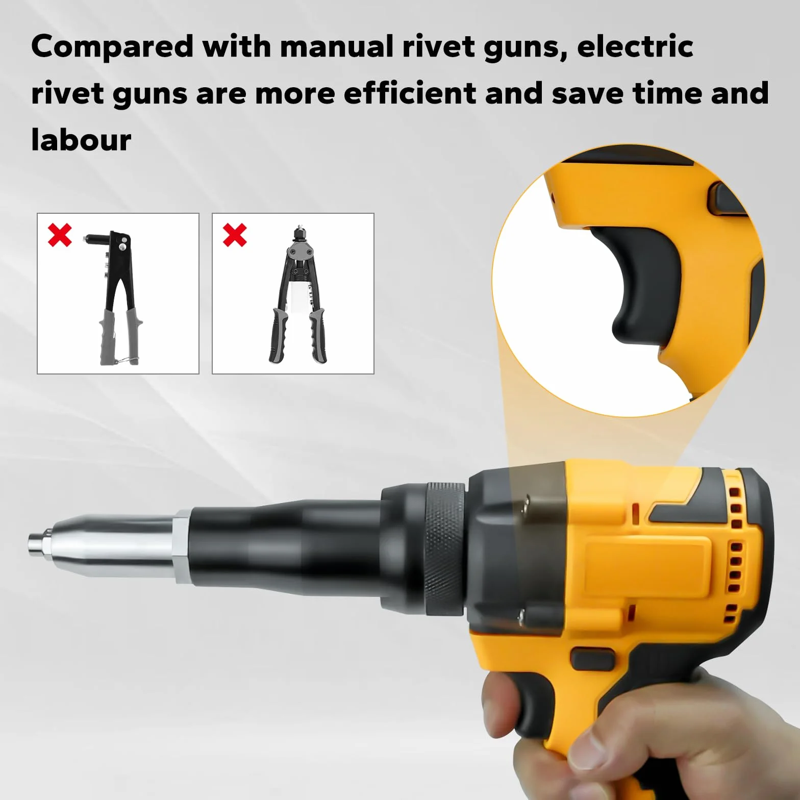 Pistola rivettatrice professionale per Dewalt 20 V per metallo, plastica, pelle