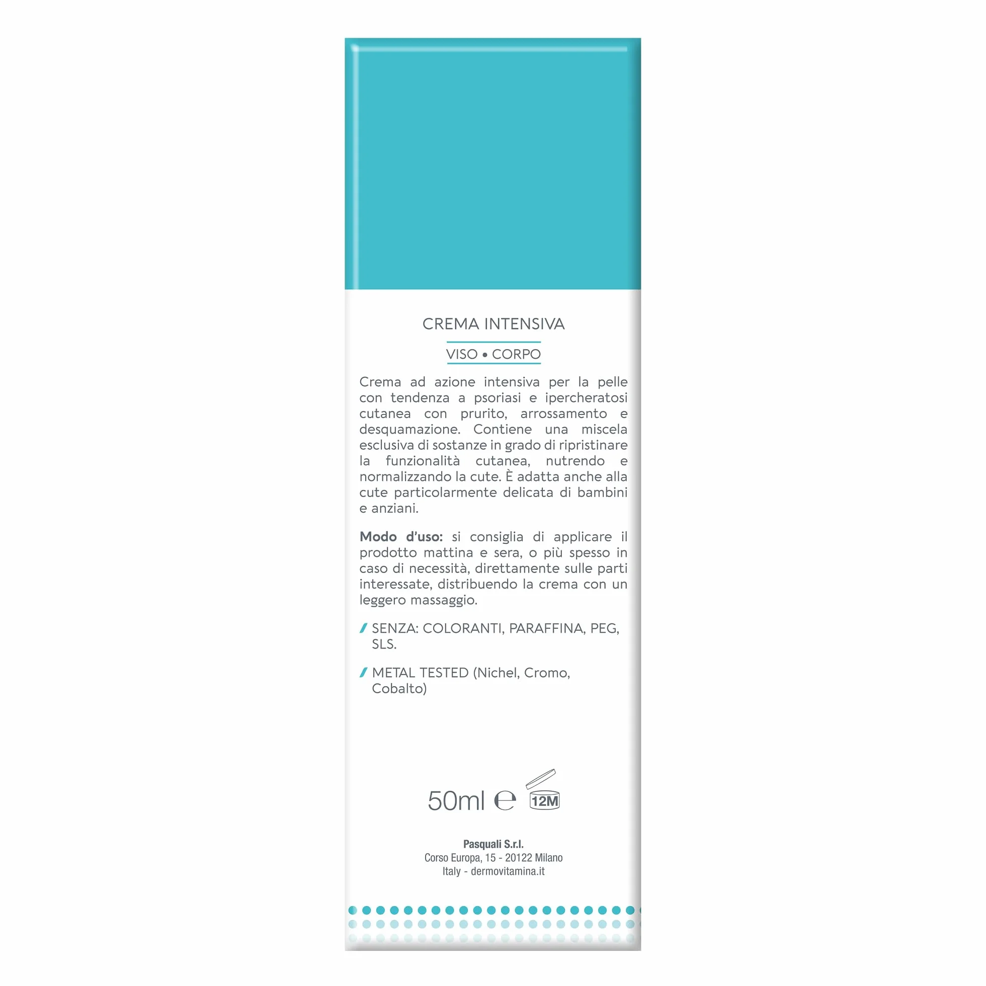Dermovitamina Calmilene Psoriacare Crema Intensiva - Con Vitamina E e Ceramidi - Per la Pelle con Prurito, Arrossamento e Disquamazione - Con tendenza a Psoriasi e Ipercheratosi Cutanea - 50 ml