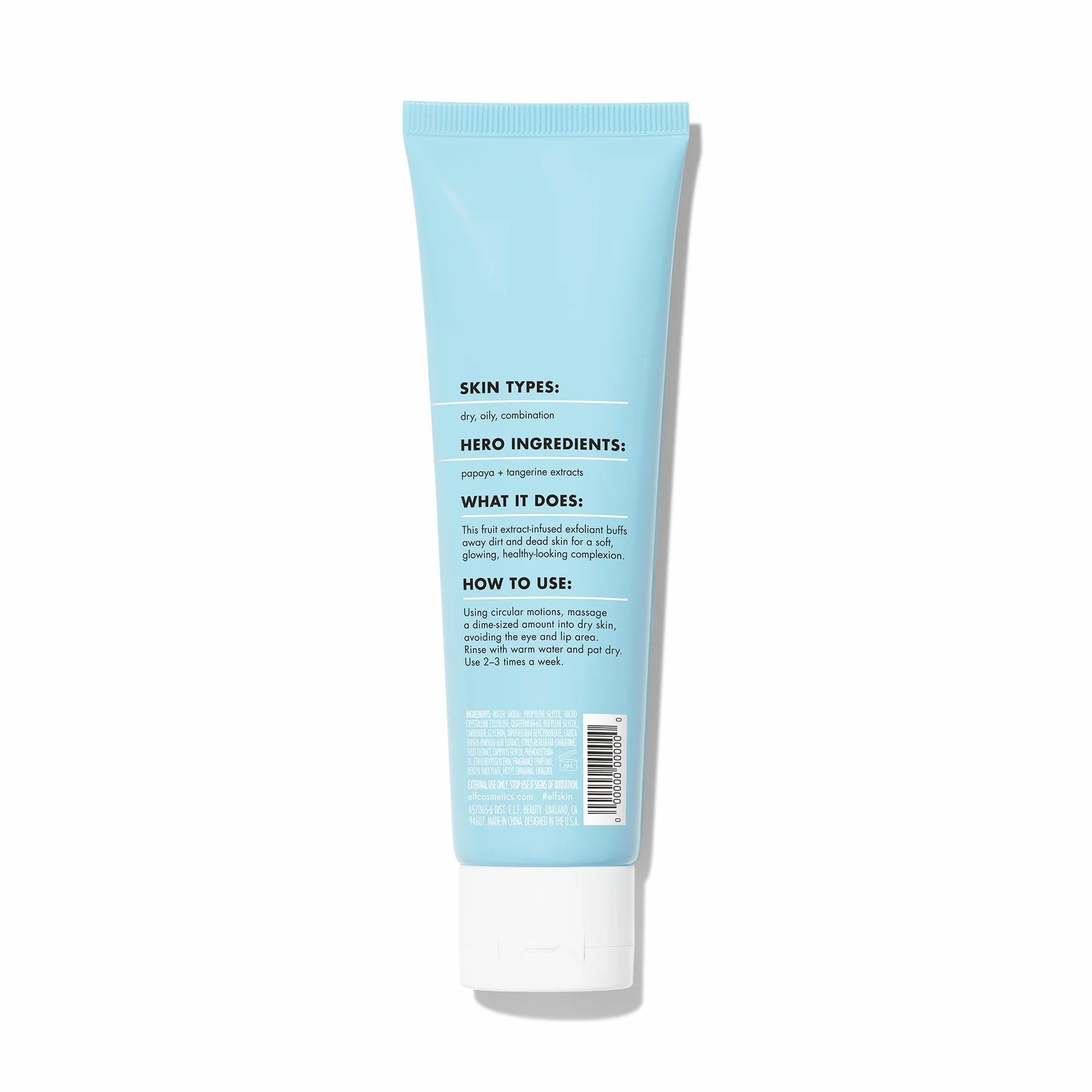 e.l.f. SKIN Gentle Peeling Exfoliant, detergente, efficace, facile da applicare, esfolia la pelle morta, rimuove le impurità, ideale per tutti i tipi di pelle