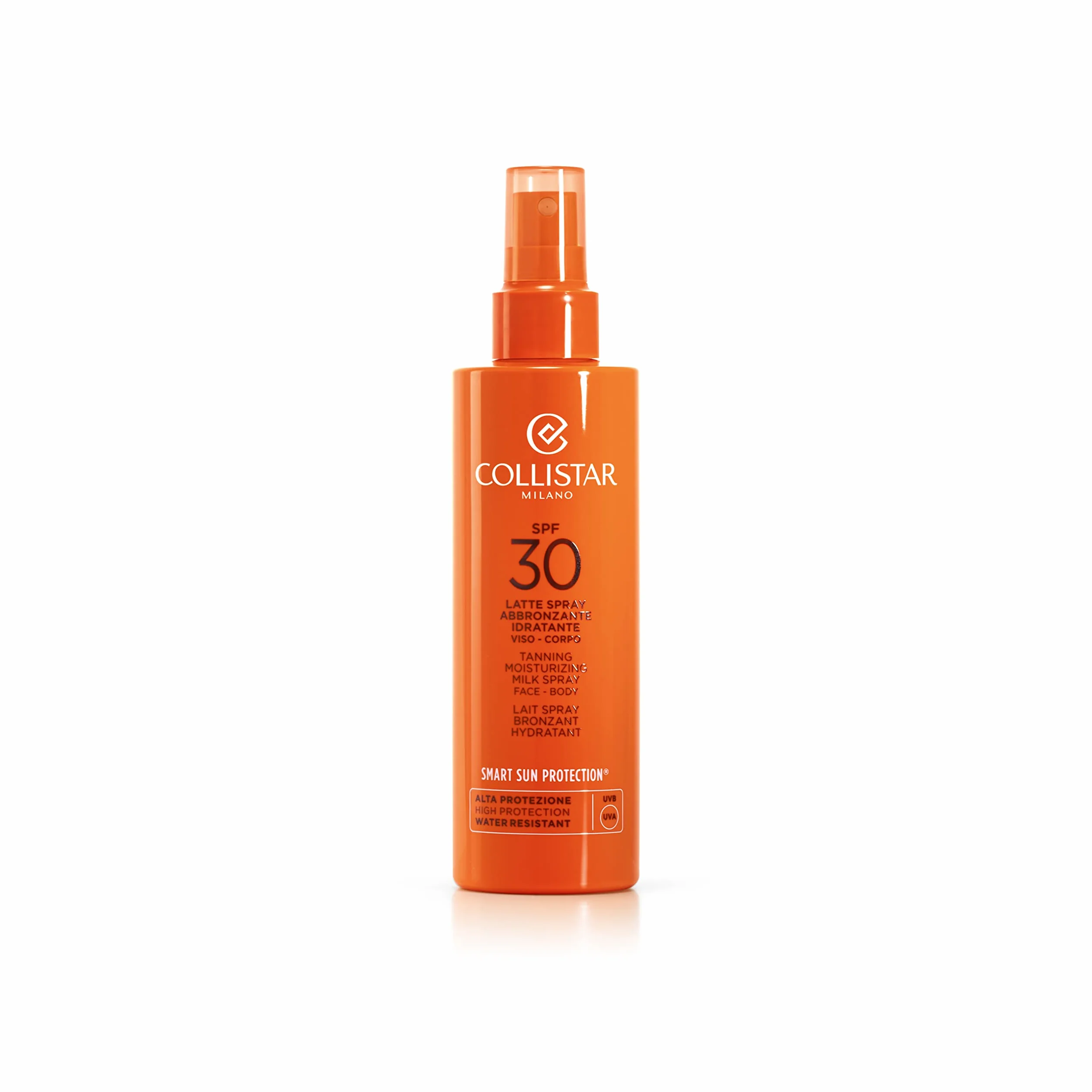 Collistar Latte Spray Solare Abbronzante Idratante SPF 30, Protezione Solare Alta, Spray Corpo e Viso, Protegge, Idrata e Favorisce l’Abbronzatura, Resistente all’Acqua, 200 ml