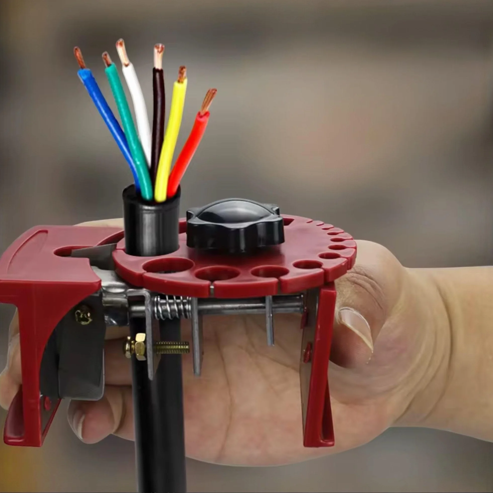 Pinza Spelacavi Manuale 14 Fori per Cavi Elettrici Rame e Alluminio Compatta
