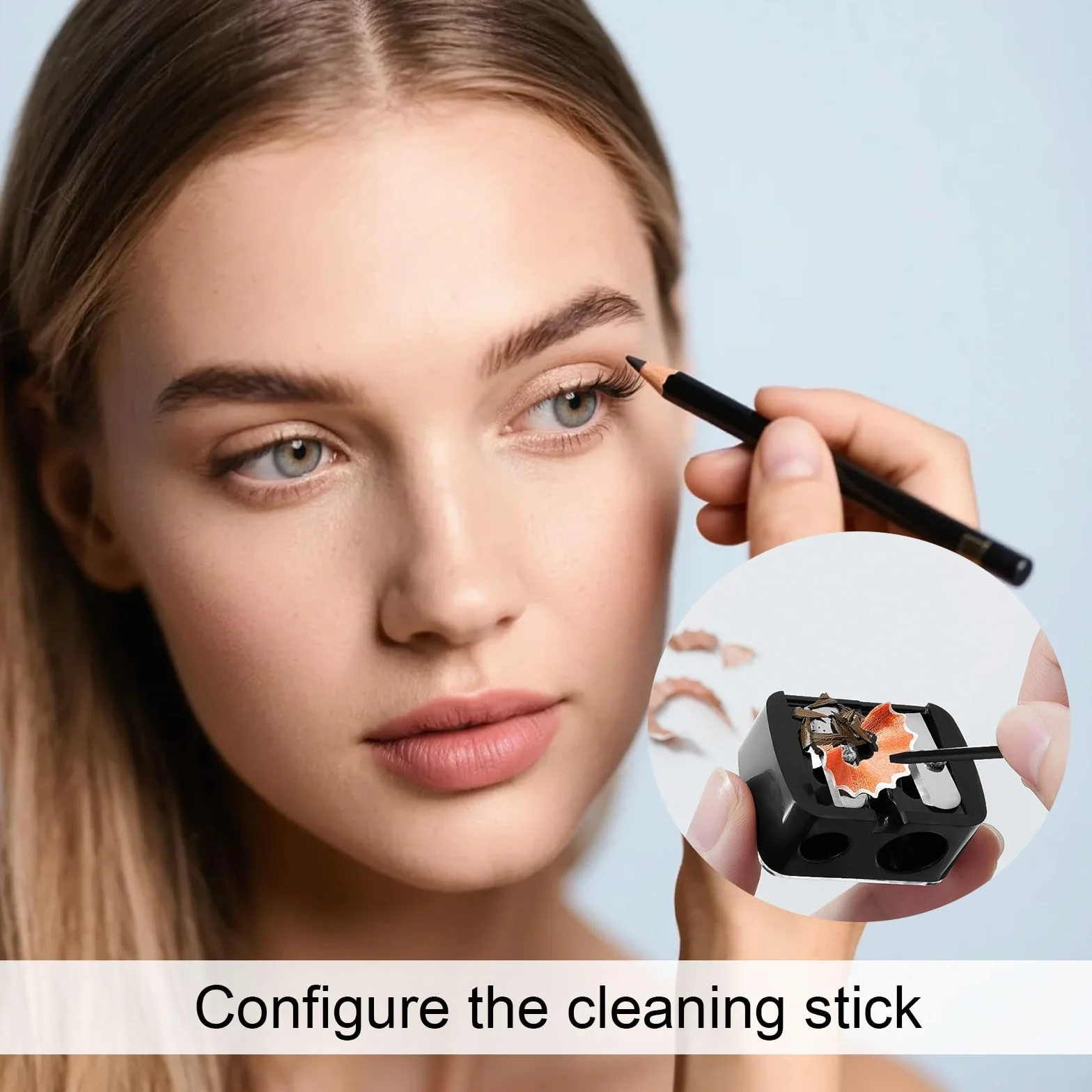 2 Pezzi Temperamatite di Bellezza, Temperino Matita Occhi, Adatto per Eyeliner, Matita per Sopracciglia, Facile da Trasportare (Nero)