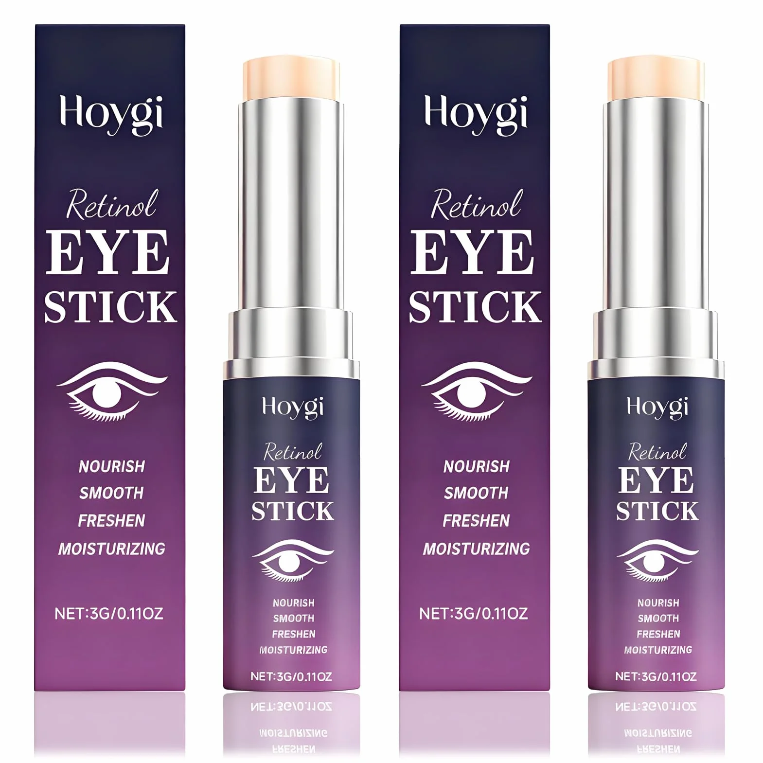 2 Pezzi Retinolo Stick per Occhi, Anti Aging Retinolo Eye Cream, Hydrating Eye Stick, Riduzione Delle Cricche Scure E Delle Borse, Adatto a Tutti i Tipi di Pelle