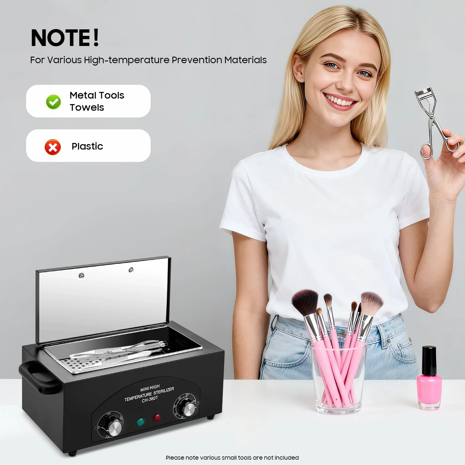 Sterilizzatore ad aria calda da 300 W, 220 V, sterilizzatore per unghie, con regolatore di temperatura e timer, nero, a calore secco, sterilizzatore ad alta temperatura per parrucchieri, saloni di
