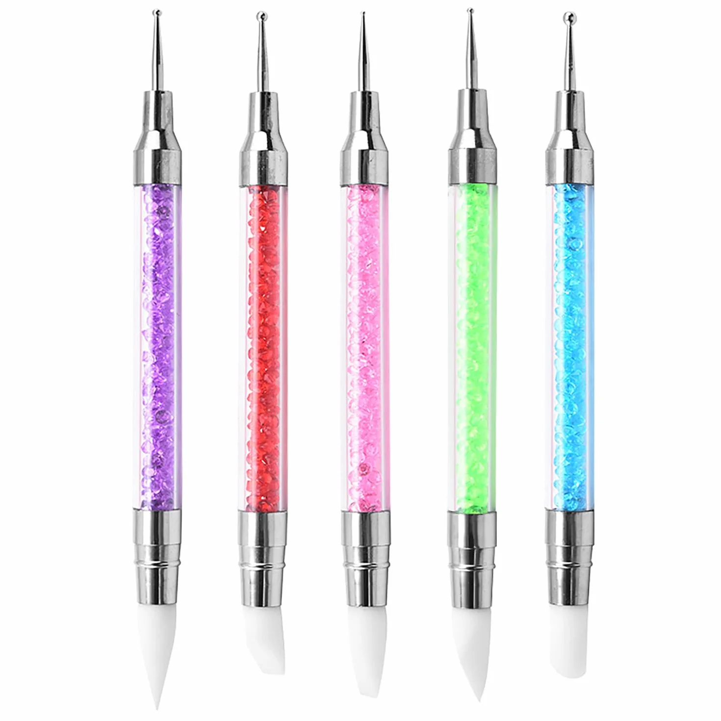 5 Pezzi Pennelli Unghie Gel, Pennelli in Nail Art Gel Scultura Penna Matita Strumento Per Unghie Art Design Decorazione Kit