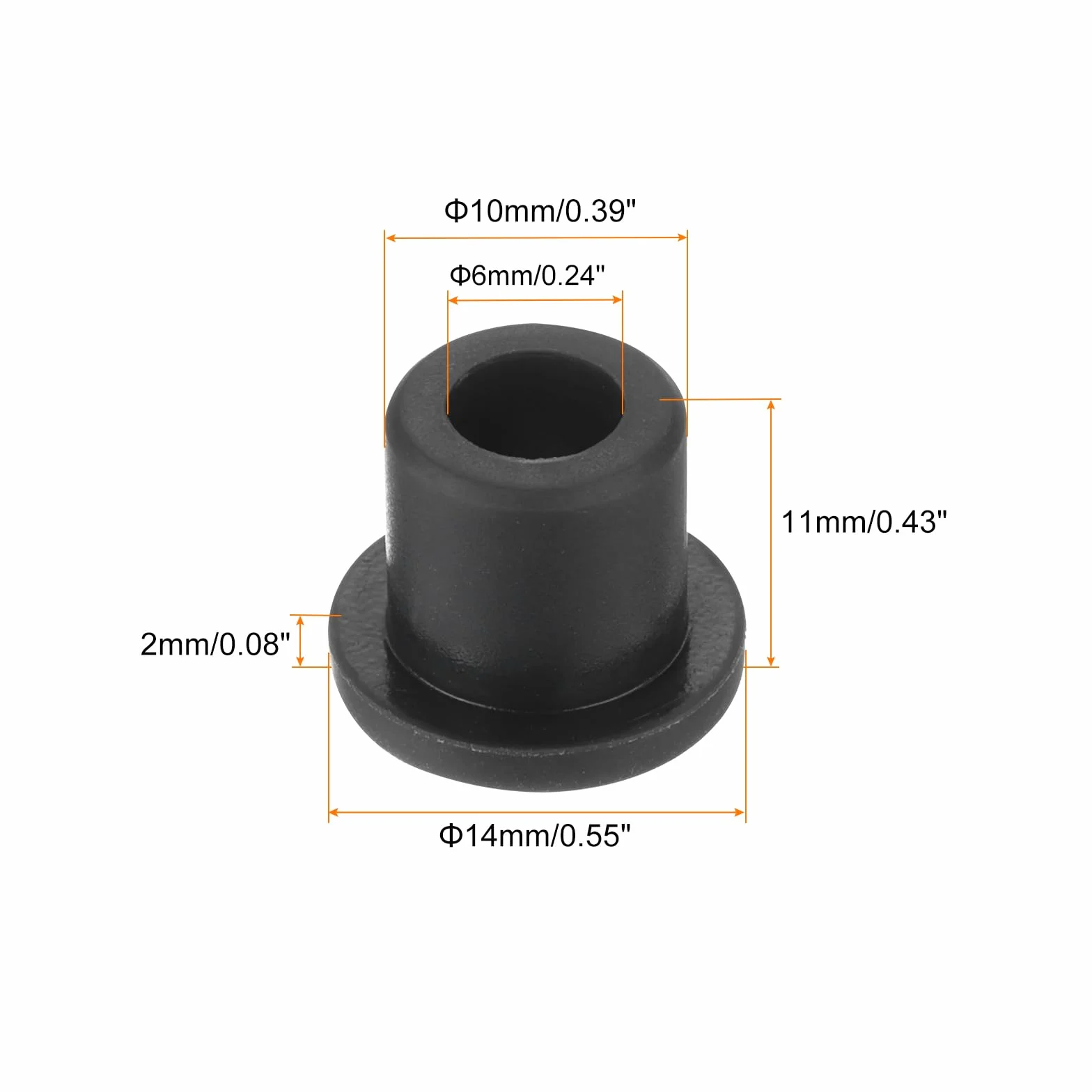 Occhielli in Gomma 10mm ID 6mm H 11mm Guarnizioni Nere Passacavi per Cavi Tubi