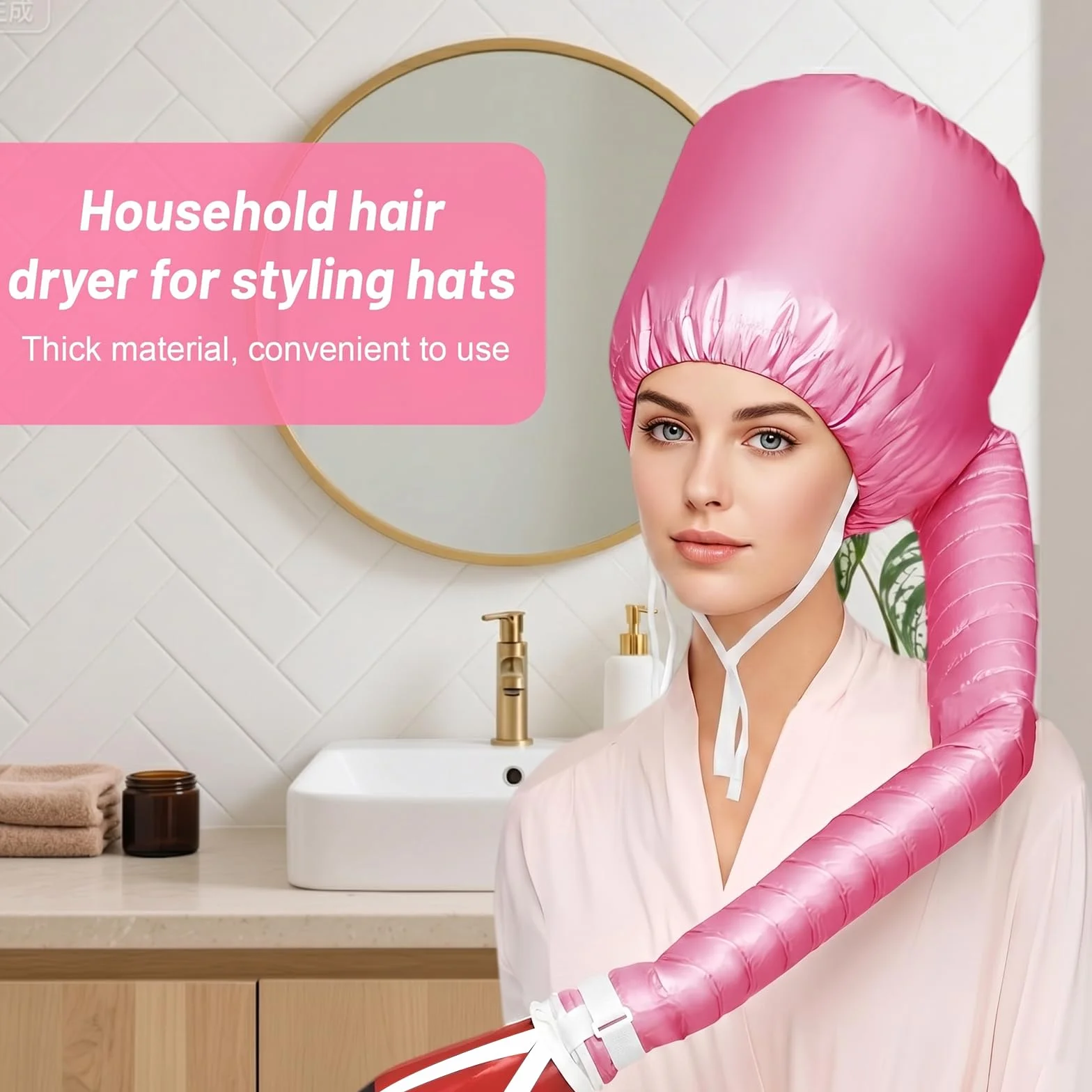 Casco per Asciugacapelli,Caschi per Asciugatura,Bonnet Casco per Asciugacapelli con Elastico per Attacco Phon,Casco Riscaldata Per La Profondo Cura Dei Capelli,Asciugatura,Acconciatura,Arricciatura