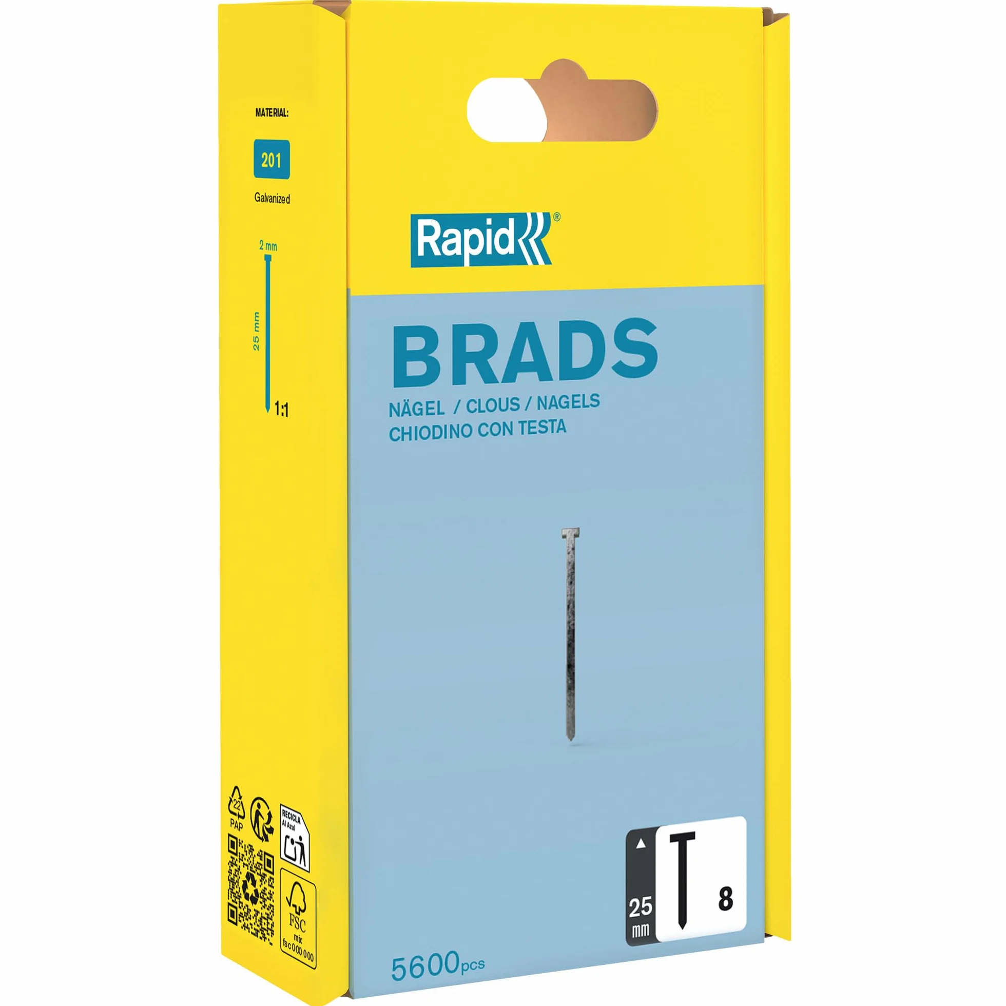 Rapid No. 8 Chiodi 25 mm 5600 pcs Acciaio