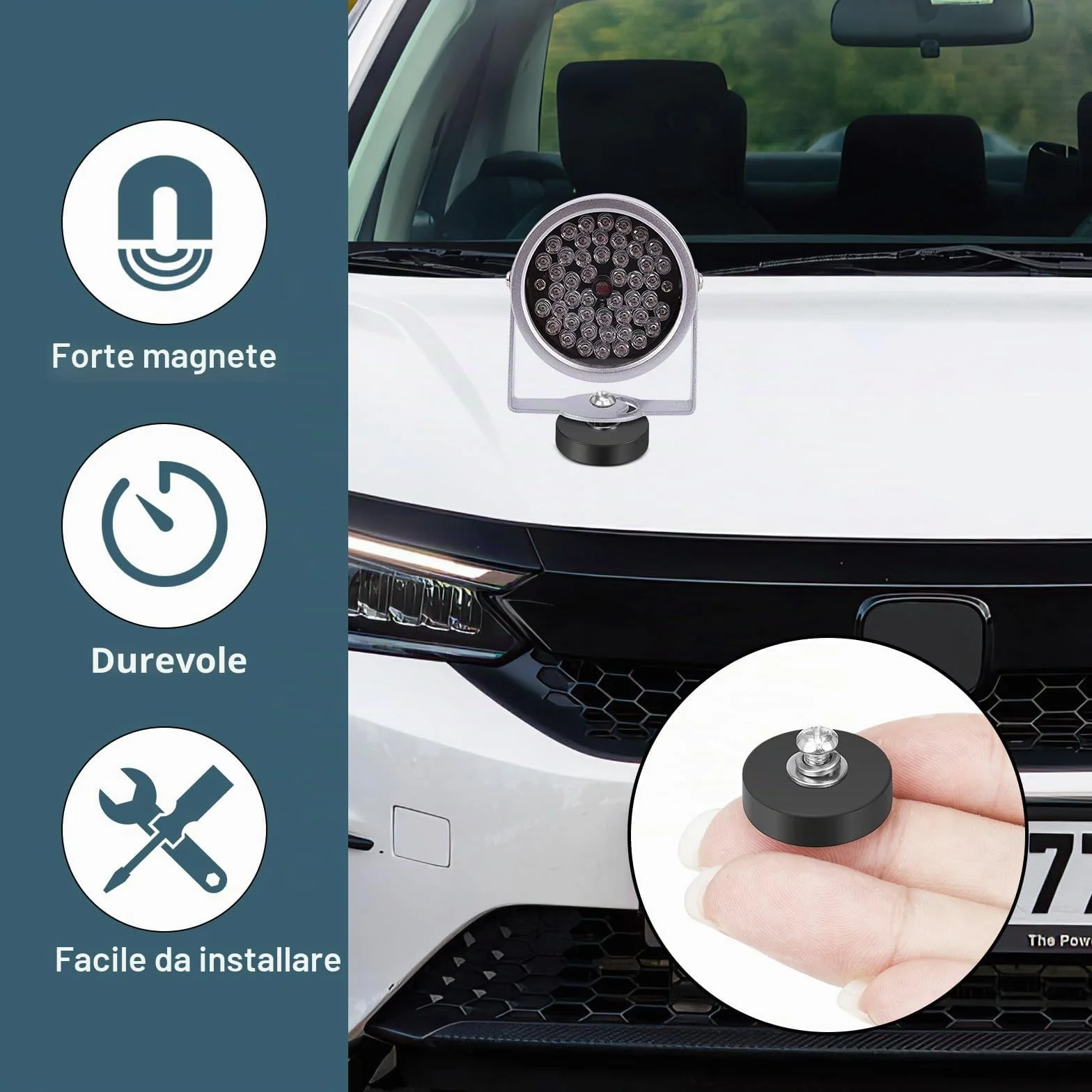 Magneti Neodimio In Gomma 22mm con M4 Filettatura 5,5kg Antiscivolo per Veicoli