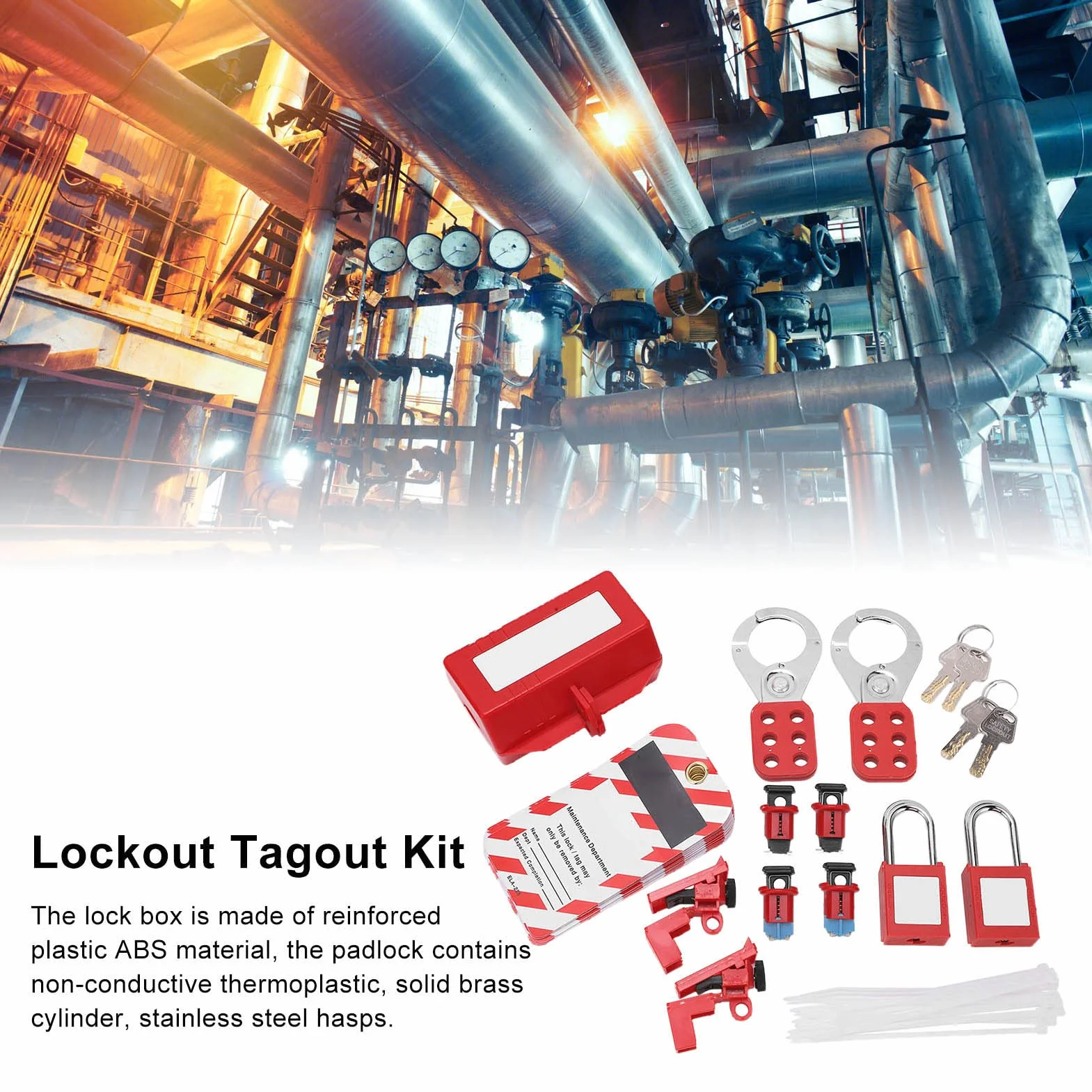 Kit di Tagout di Blocco Dell'interruttore Automatico, Chiusure di Blocco Set di Chiusure Per Etichette Loto Per Lucchetto Elettrico di Sicurezza Industriali