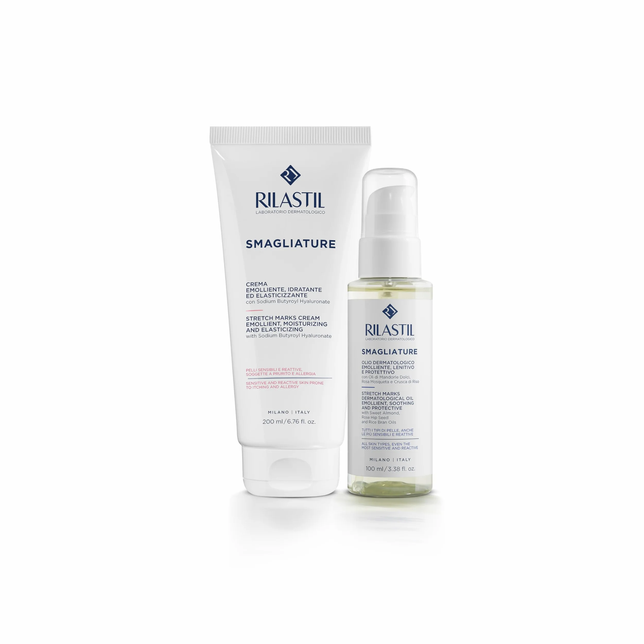 Rilastil, routine smagliature pelle sensibile Con Crema Smagliature e Olio Smagliature