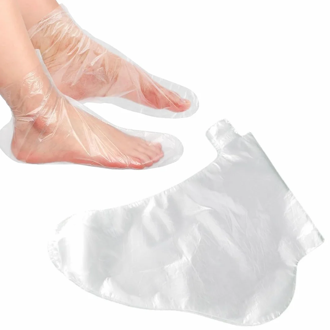 WeddHuis 80 pcs Pellicola di plastica monouso per pedicure trattamento termale alla paraffina calze trasparenti
